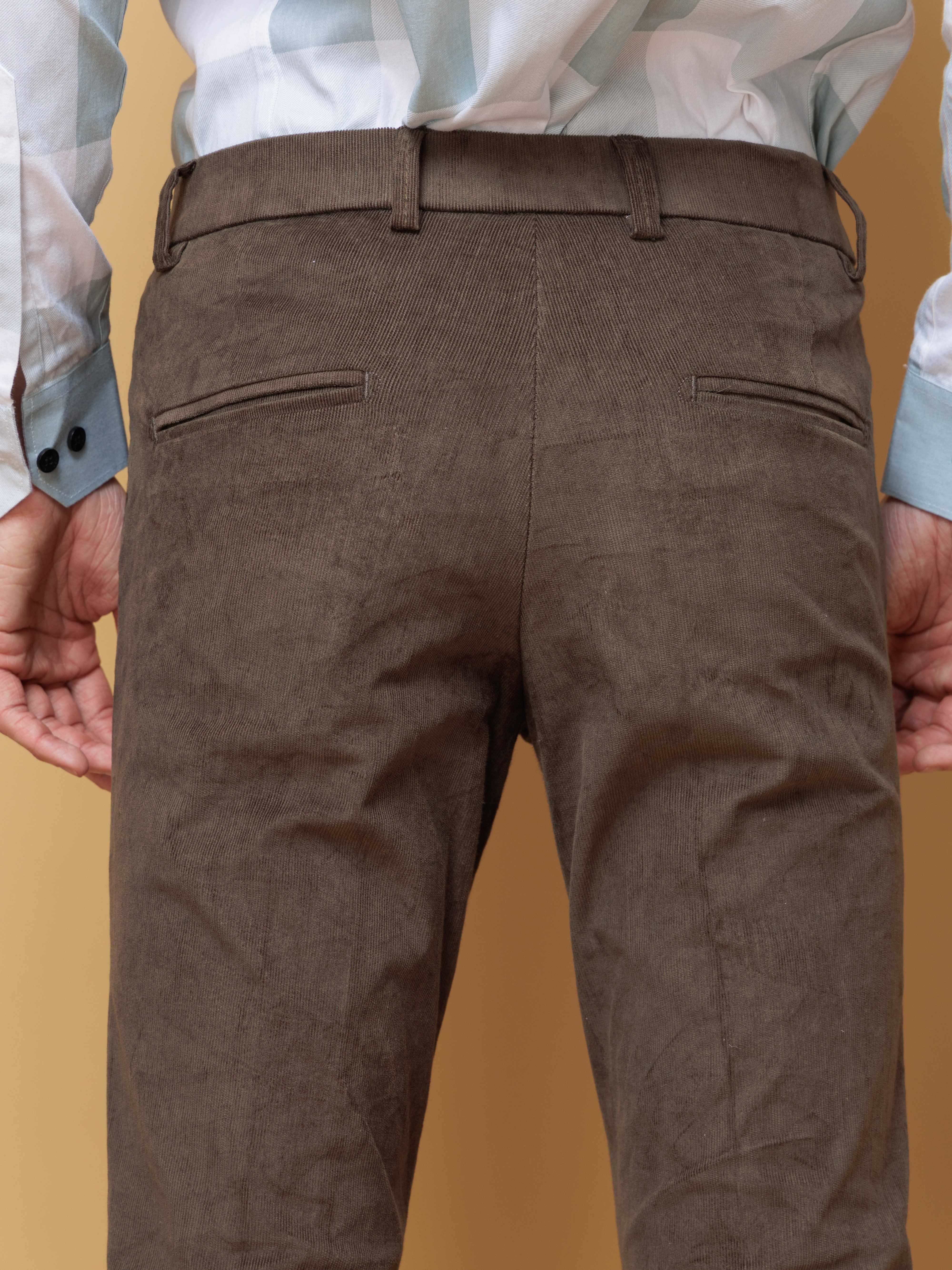FOOMER OLIVE CORDUROY RELAXED FIT TROUSERS FOR MEN'S - Image 6