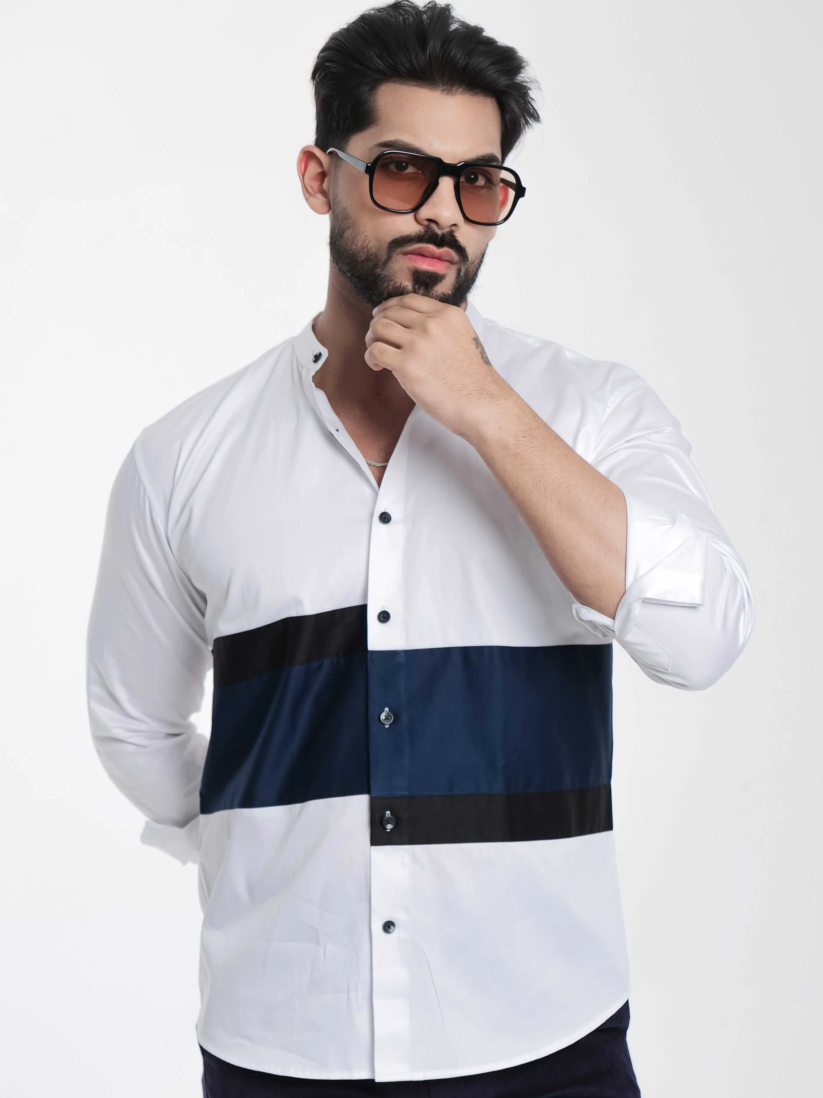FOOMER WHITE CUT N SEW DESIGNER SHIRT FOR MEN'S - Image 4