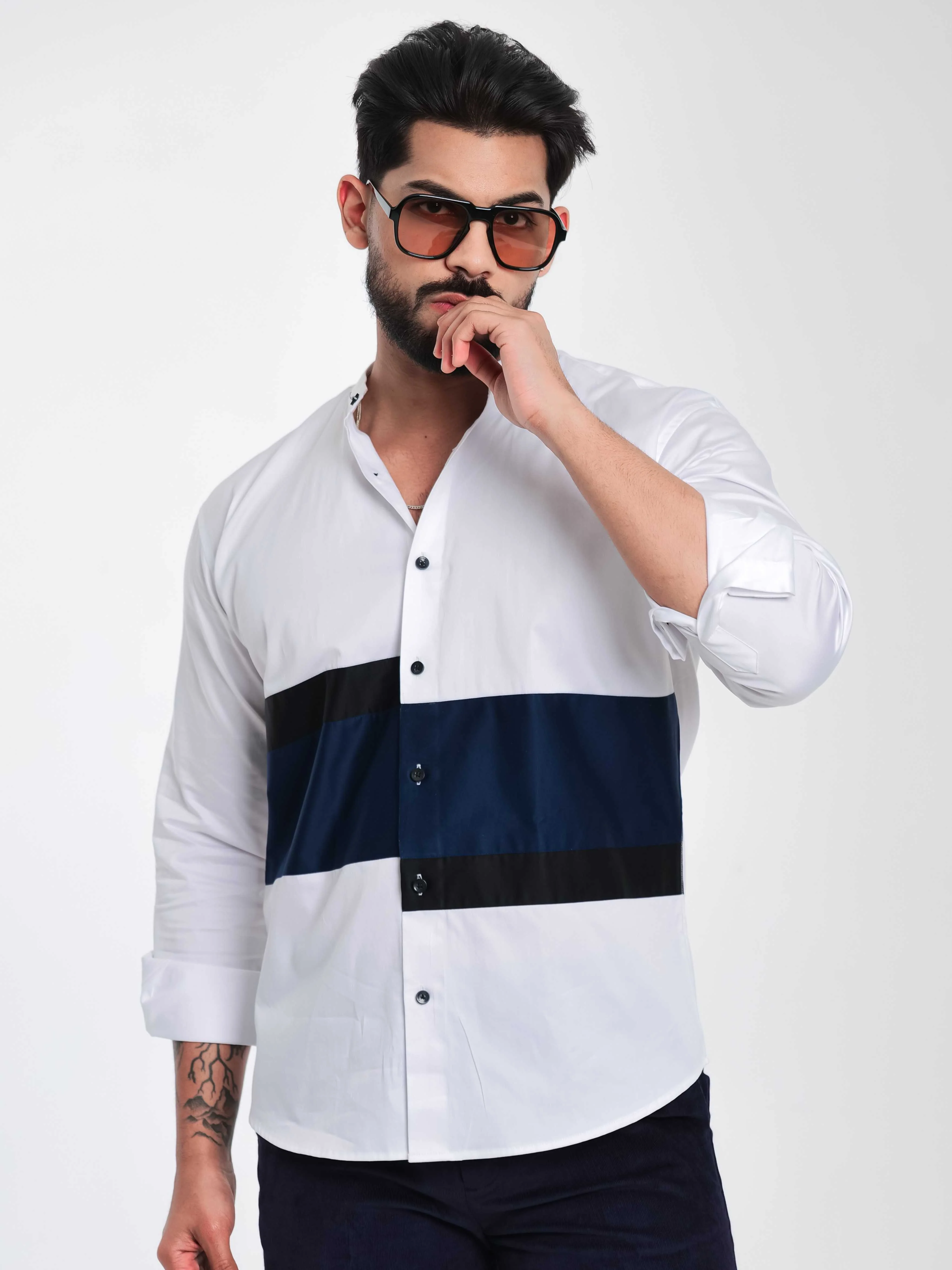 FOOMER WHITE CUT N SEW DESIGNER SHIRT FOR MEN'S - Image 5