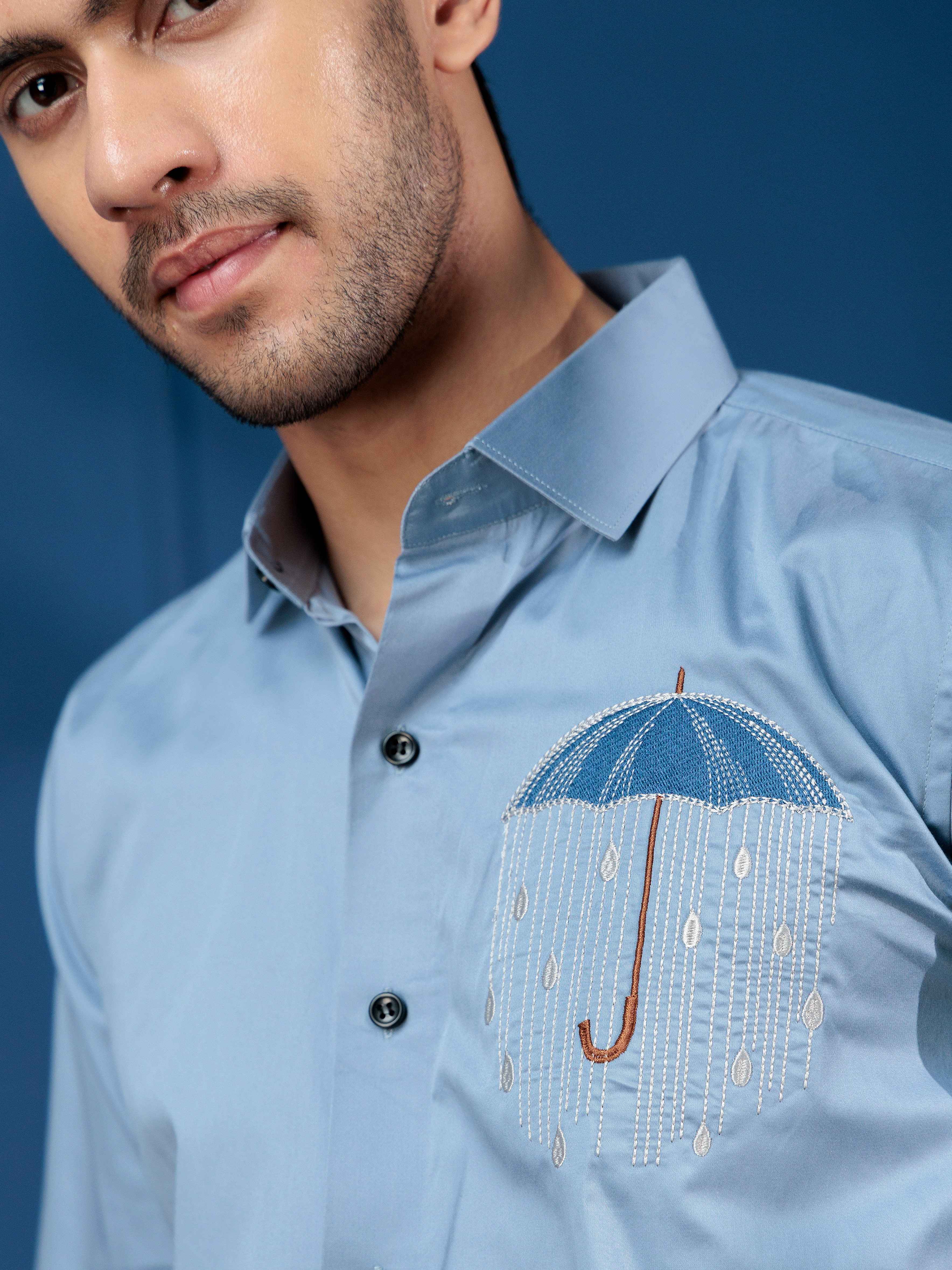 FOOMER SKY UMBRELLA EMBROIDERED PREMIUM SHIRT FOR MEN - Image 2