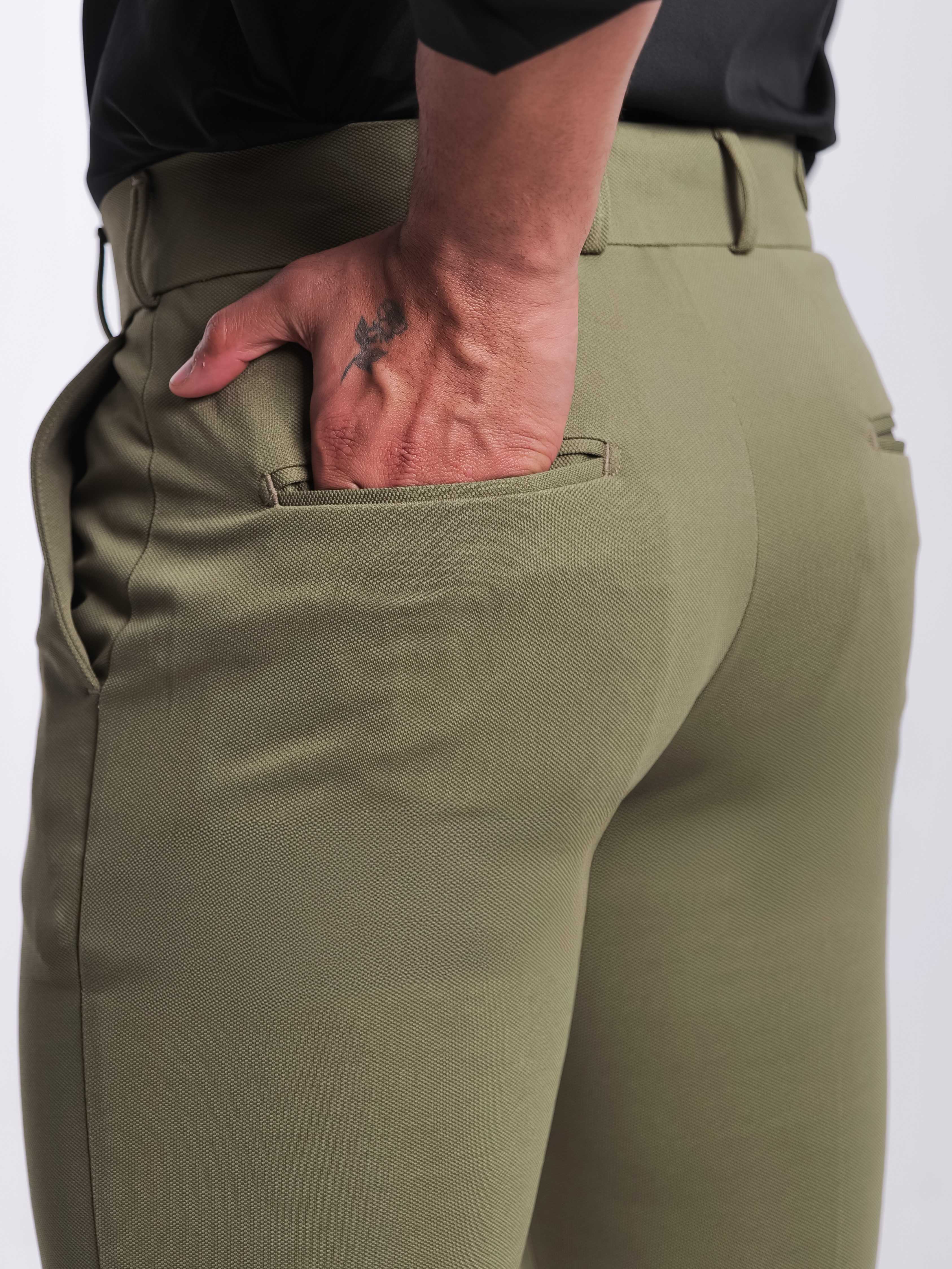 Foomer Urban Olive Trouser Pant For Men's - Image 9