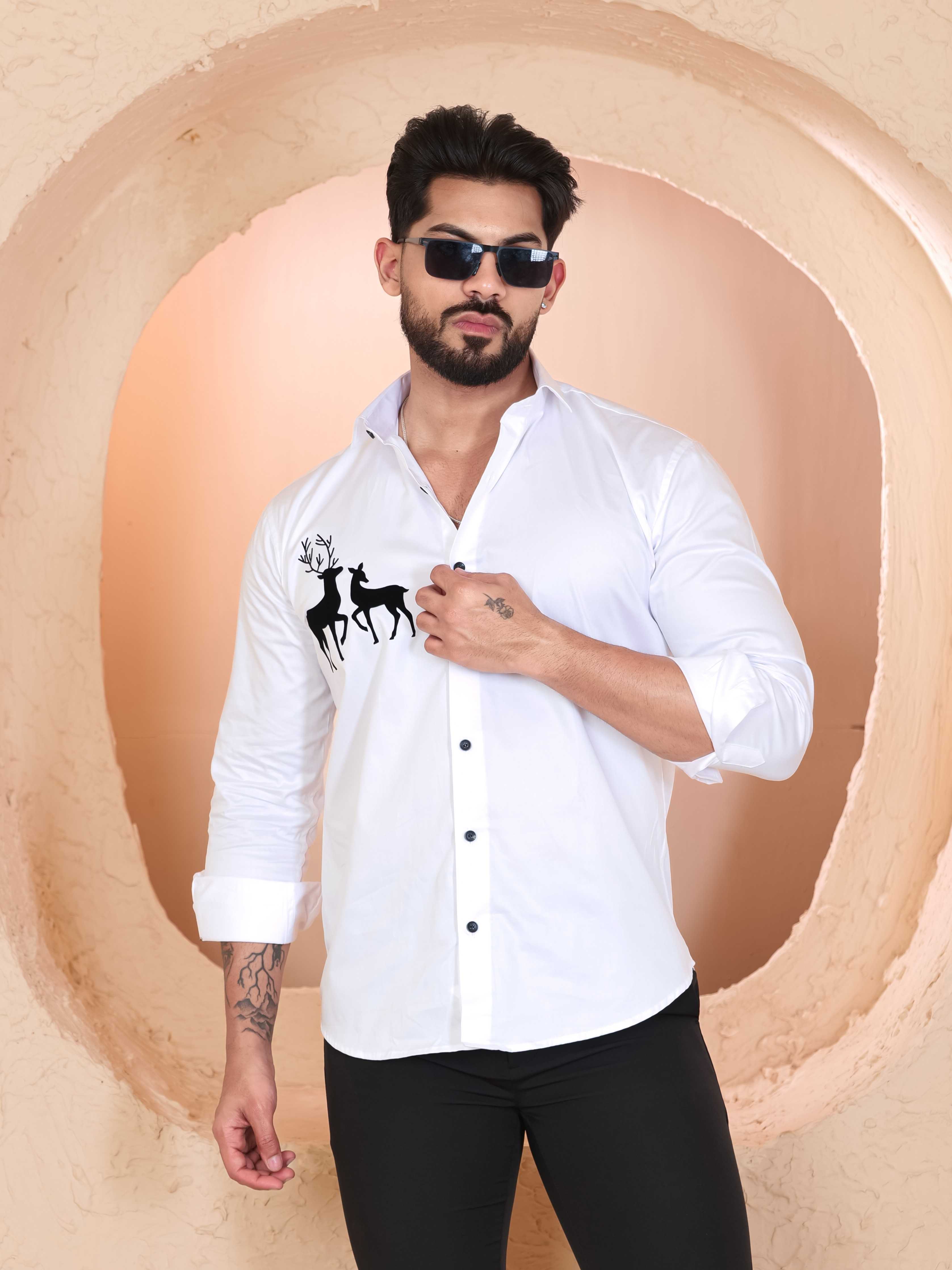 FOOMER WHITE DEER DESIGNER SHIRT FOR MEN'S - Image 6
