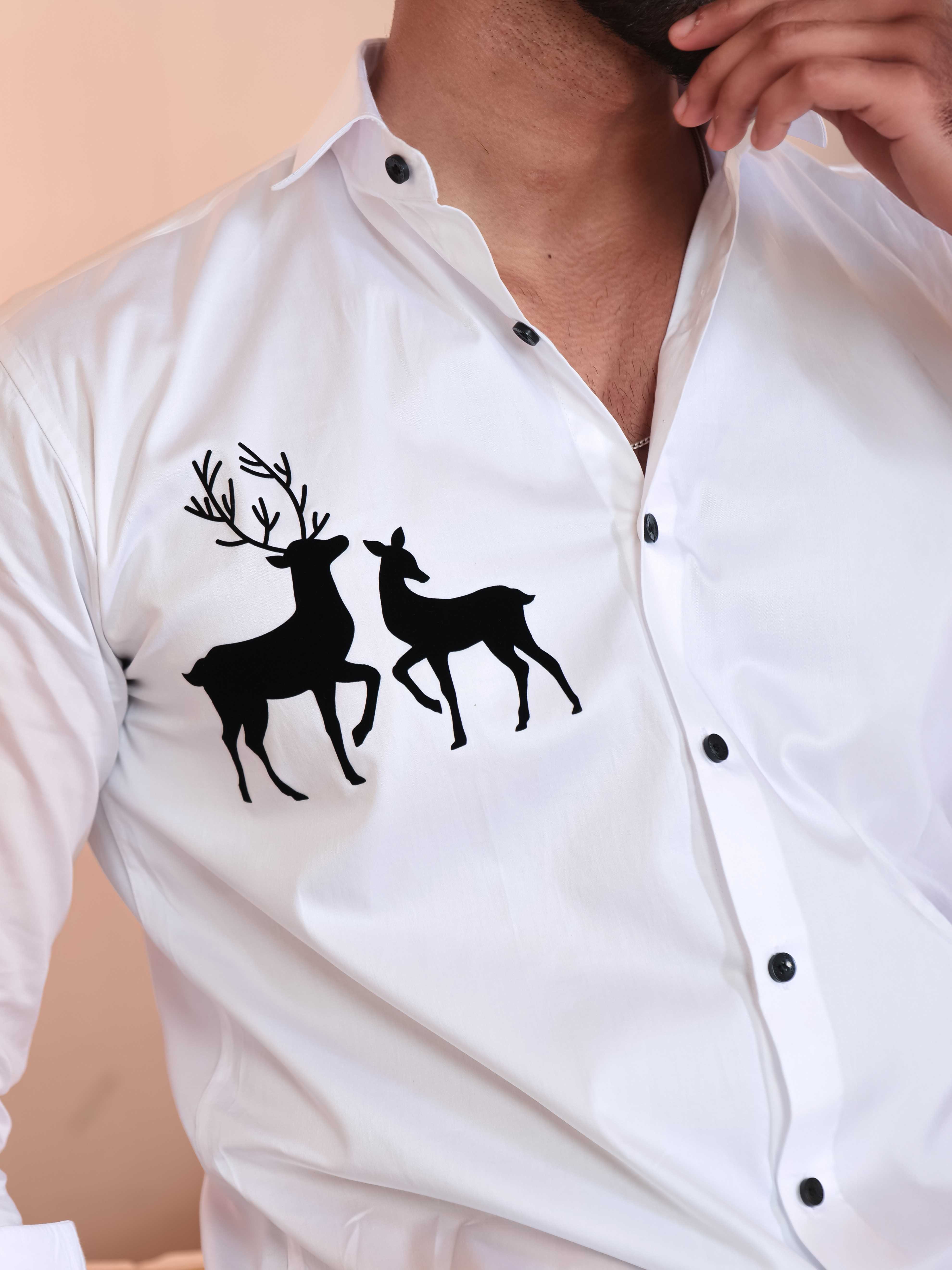 FOOMER WHITE DEER DESIGNER SHIRT FOR MEN'S - Image 8