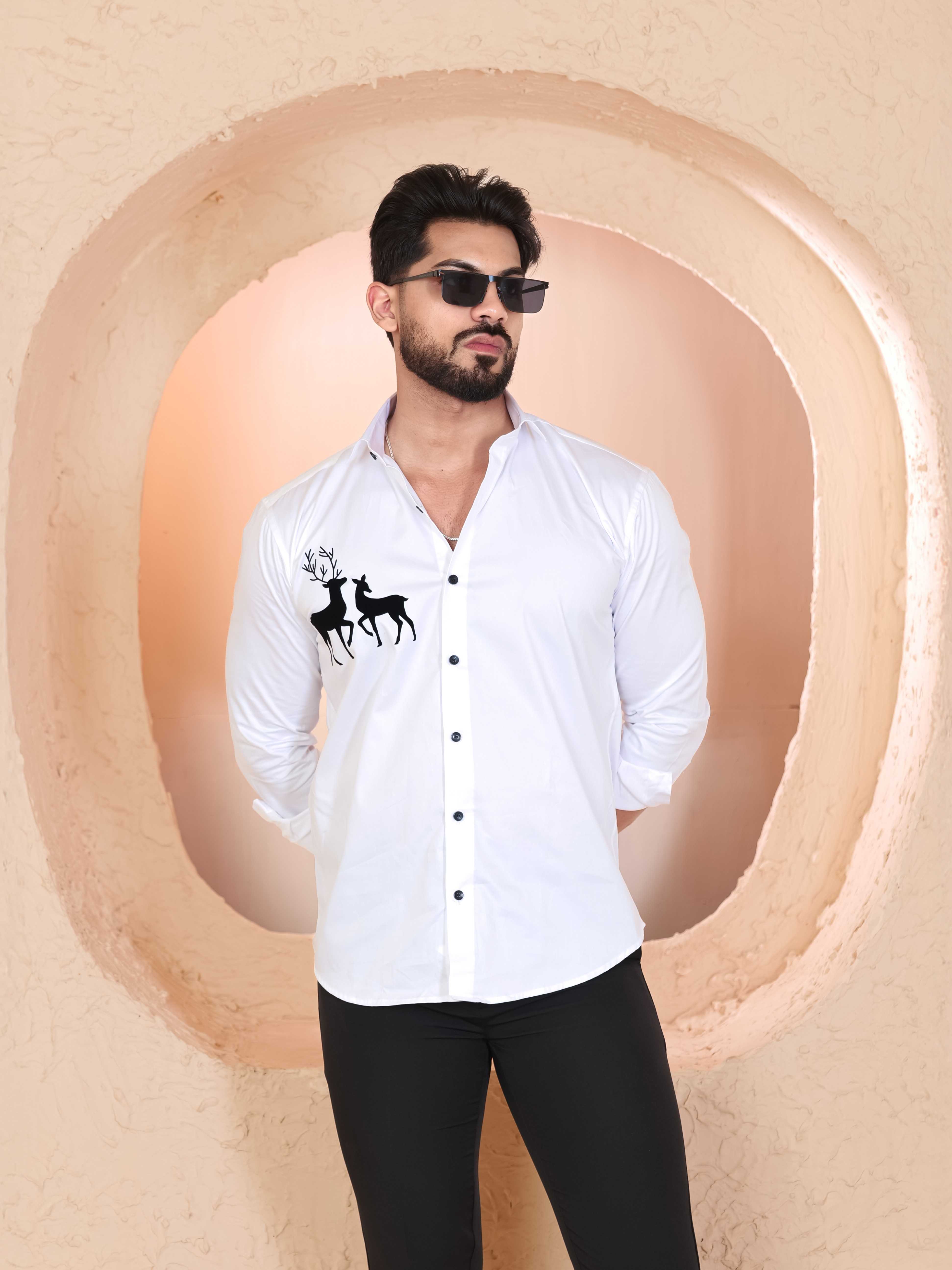 FOOMER WHITE DEER DESIGNER SHIRT FOR MEN'S - Image 9