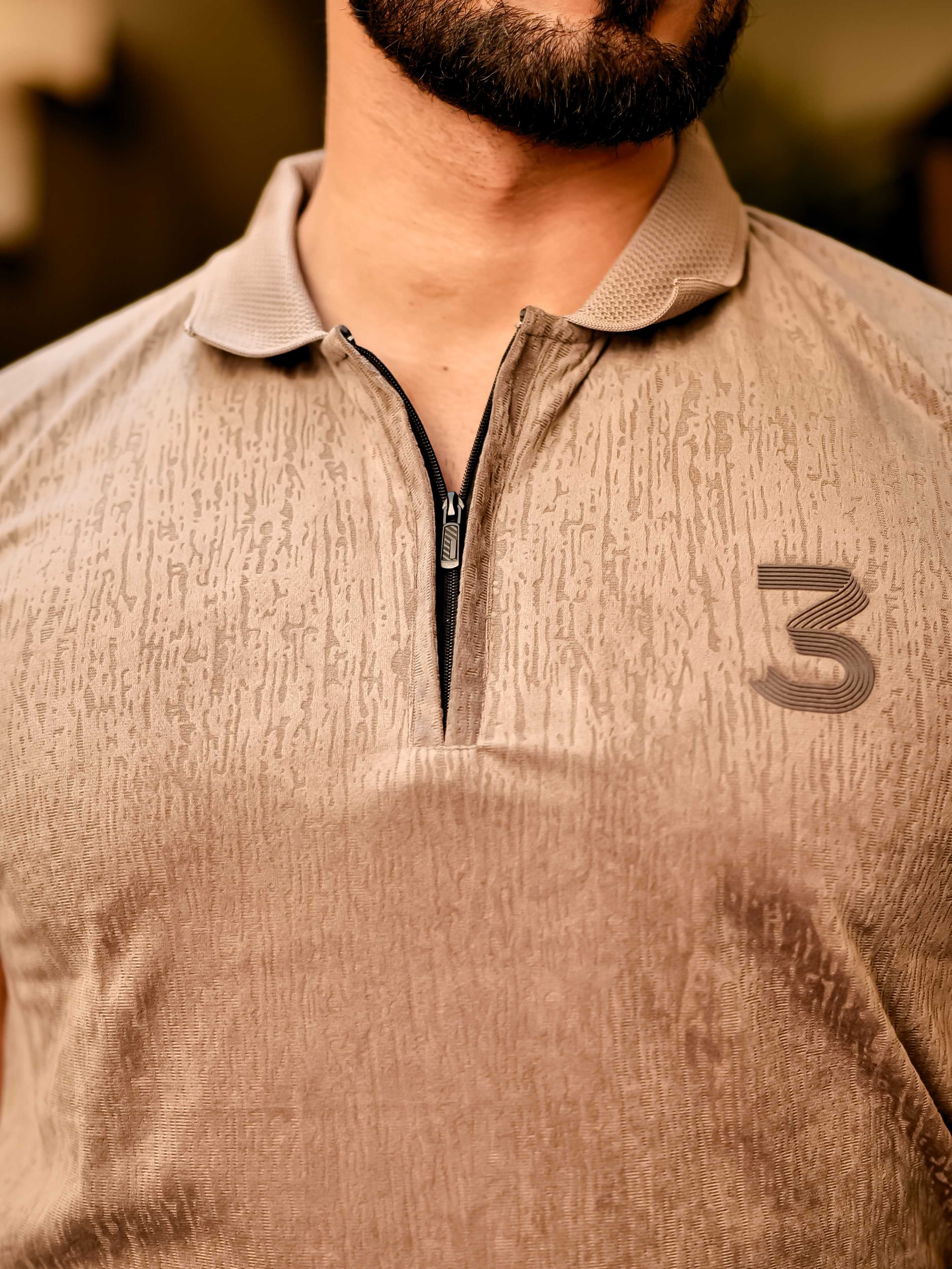 French Beige Polo Imported Cotton Half Sleeve Premium Designer T-Shirt - Image 7