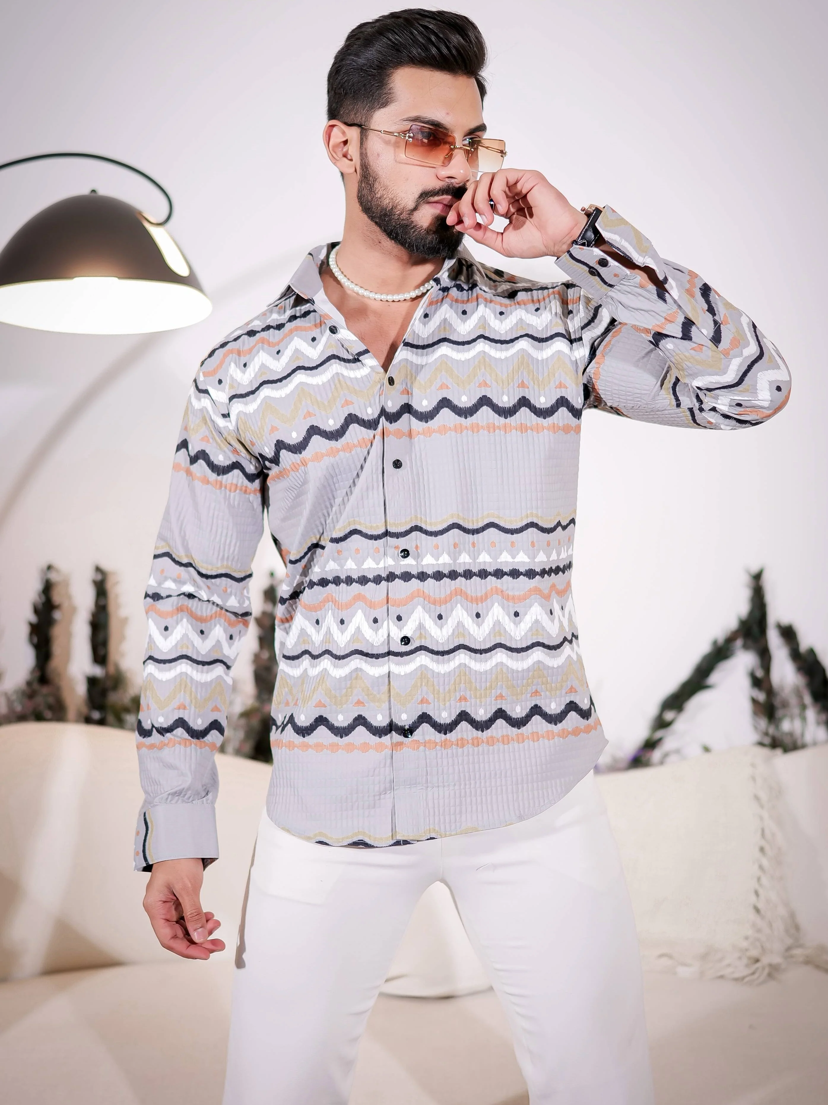 French Grey Imported Premium Shirt for Men's