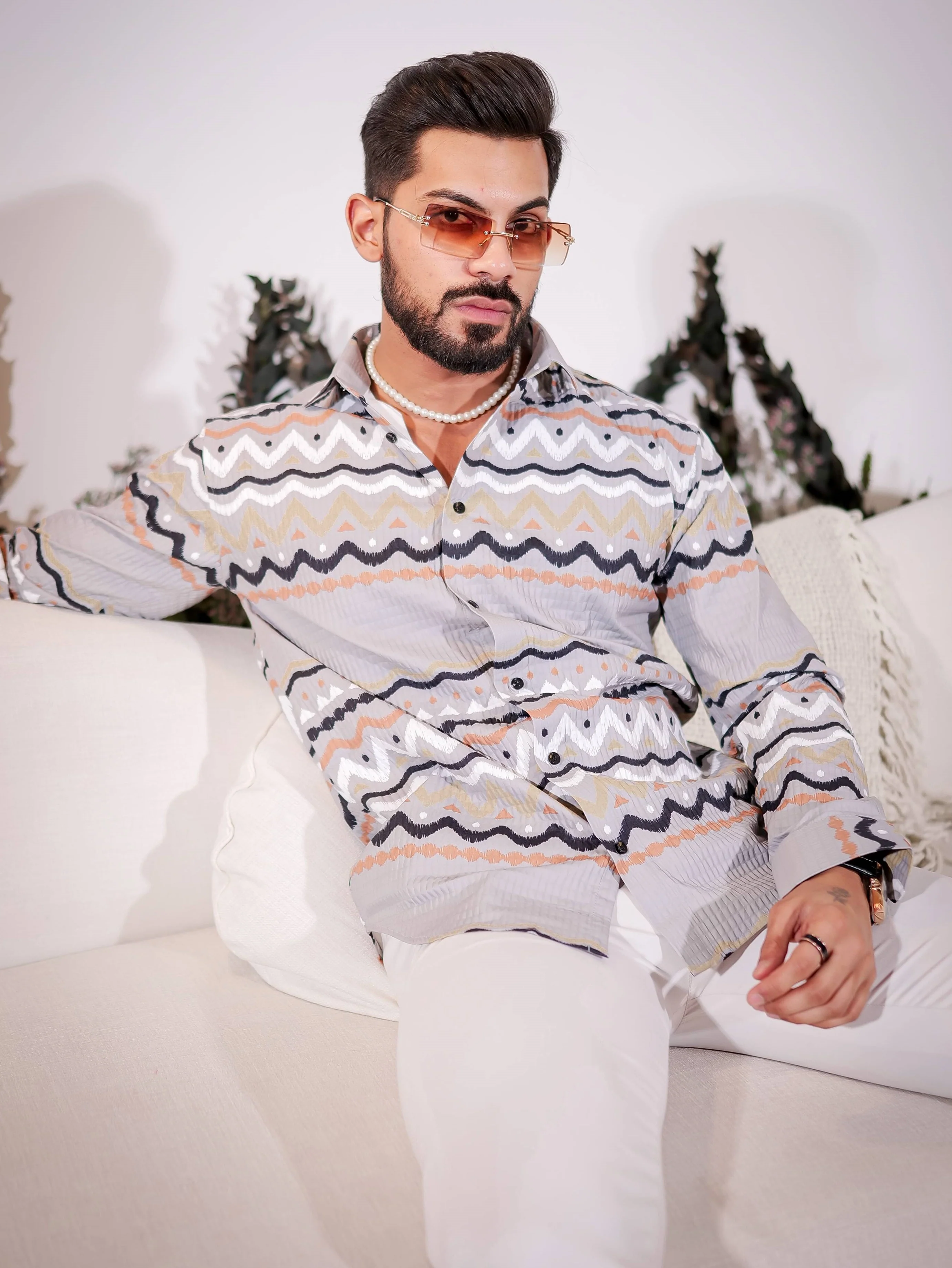 French Grey Imported Premium Shirt for Men's - Image 3