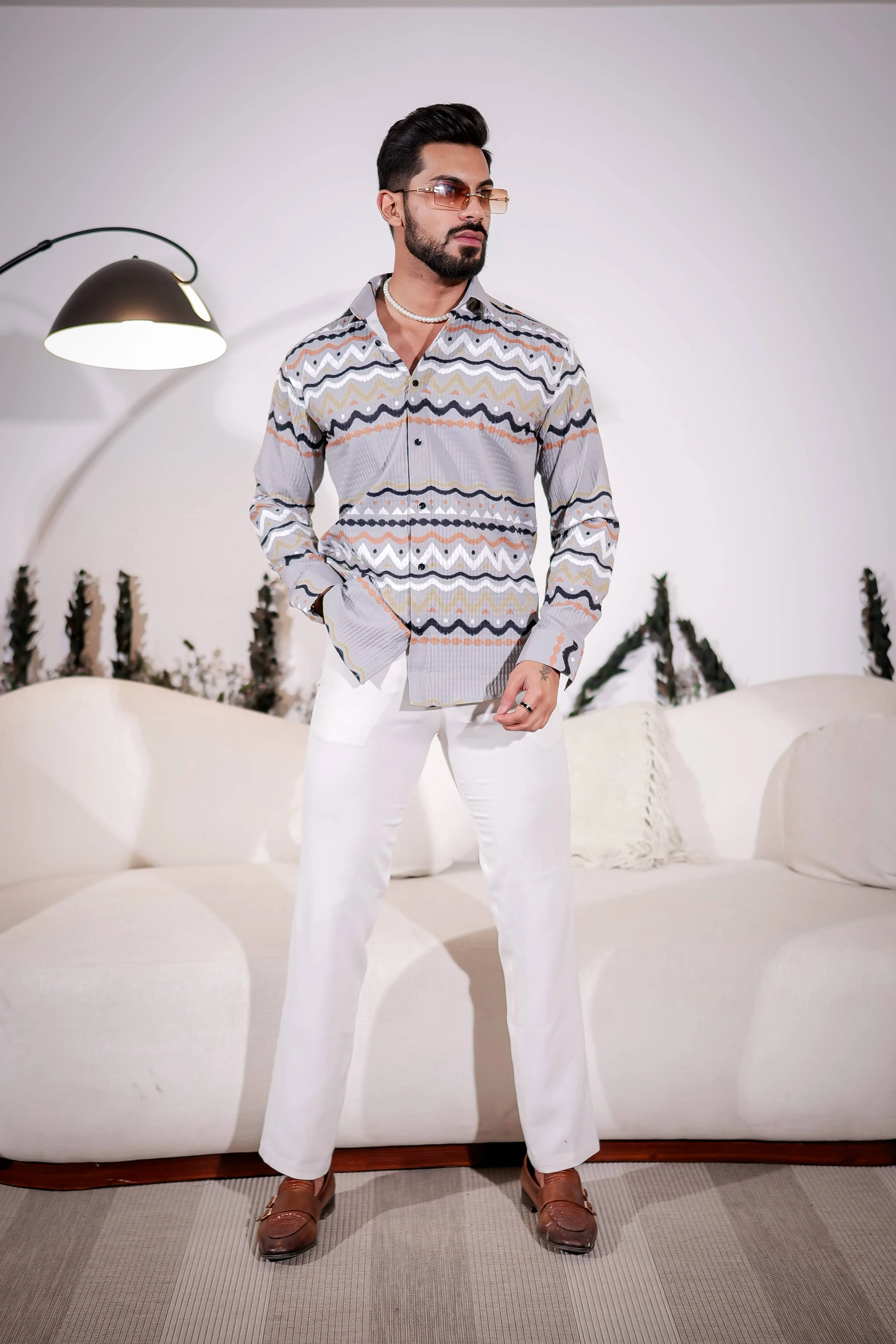 French Grey Imported Premium Shirt for Men's - Image 4