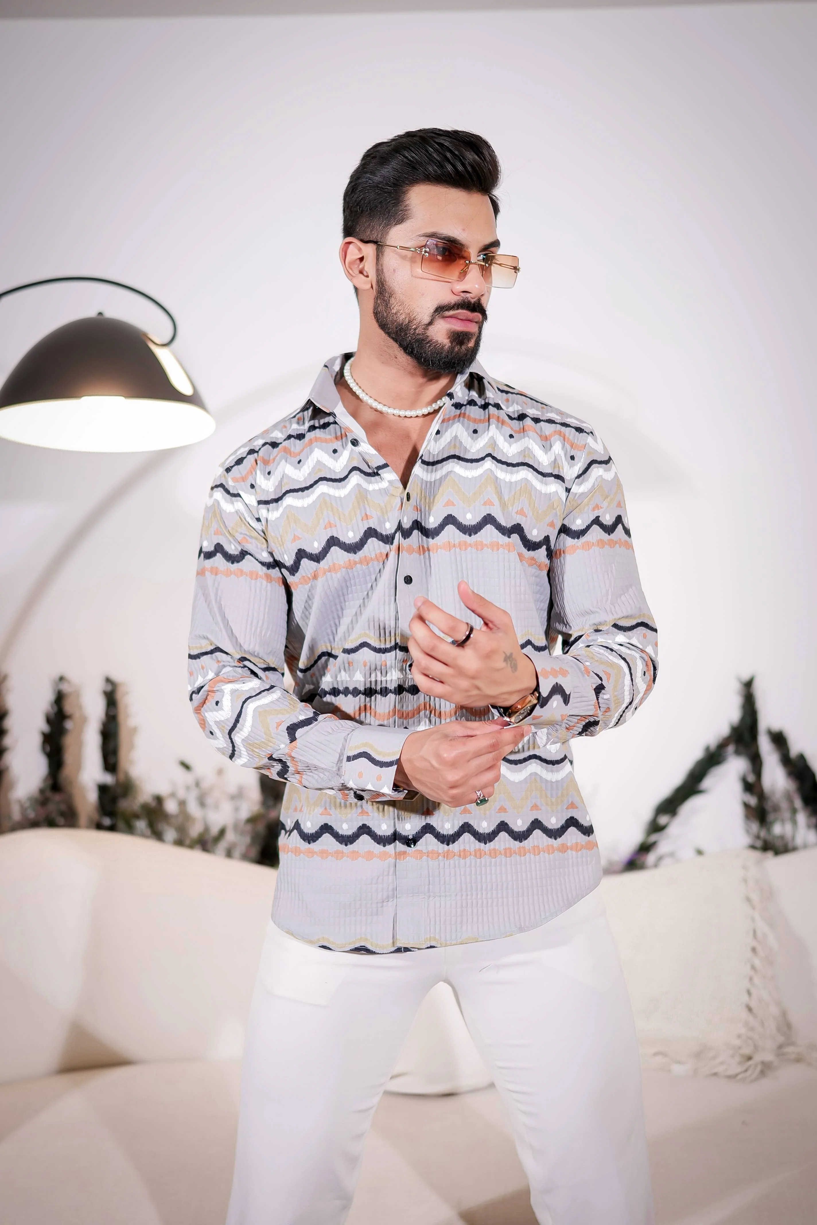 French Grey Imported Premium Shirt for Men's - Image 6