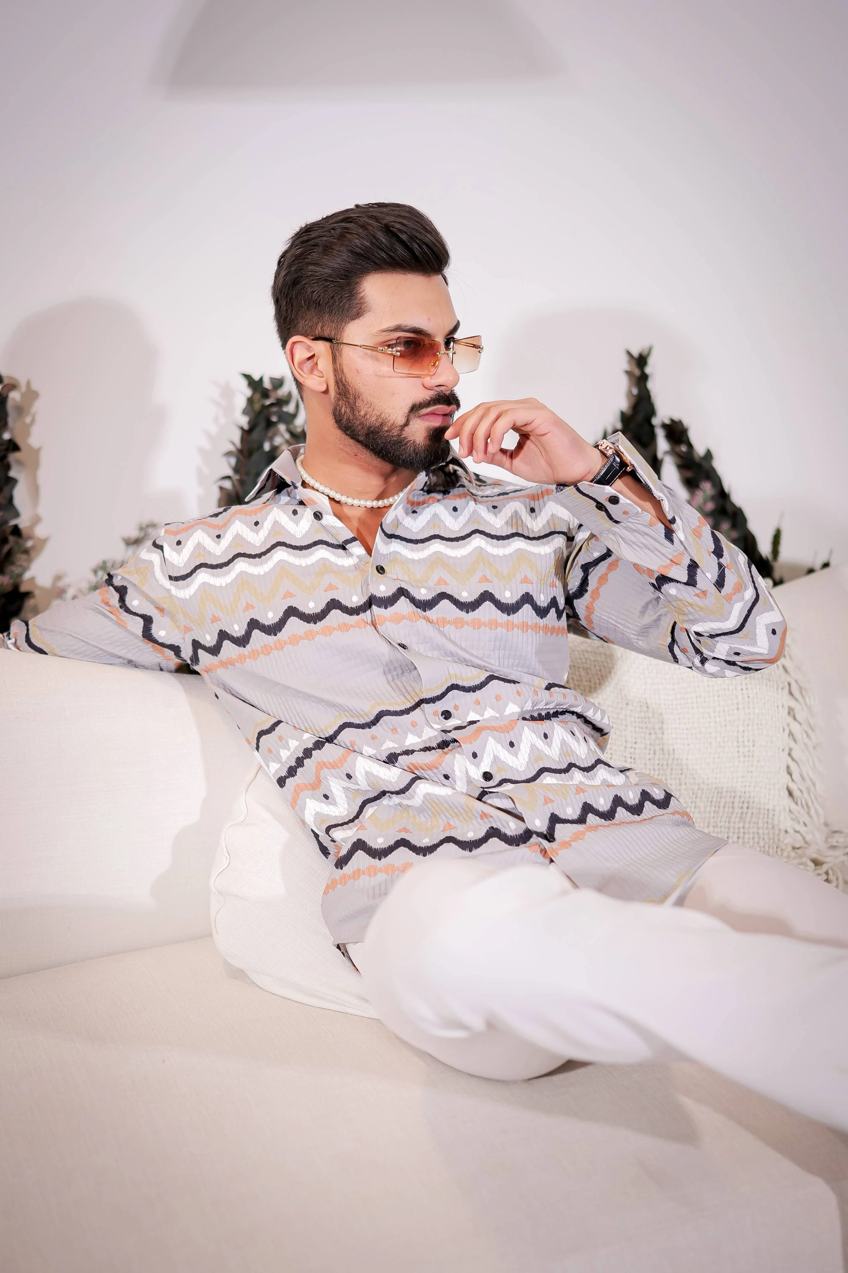 French Grey Imported Premium Shirt for Men's - Image 8