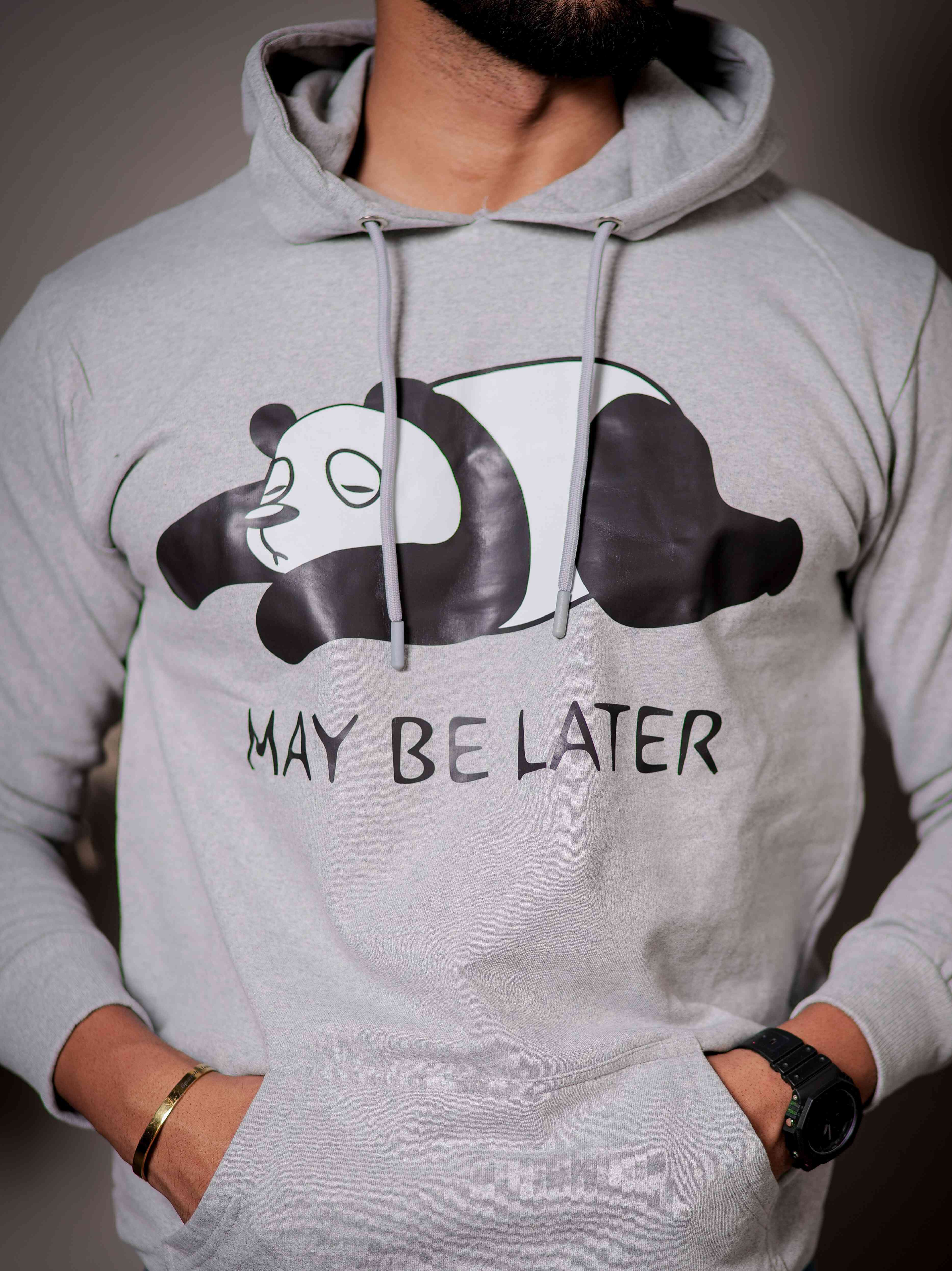 Grey Cotton Full Sleeve Hoodie - Image 2