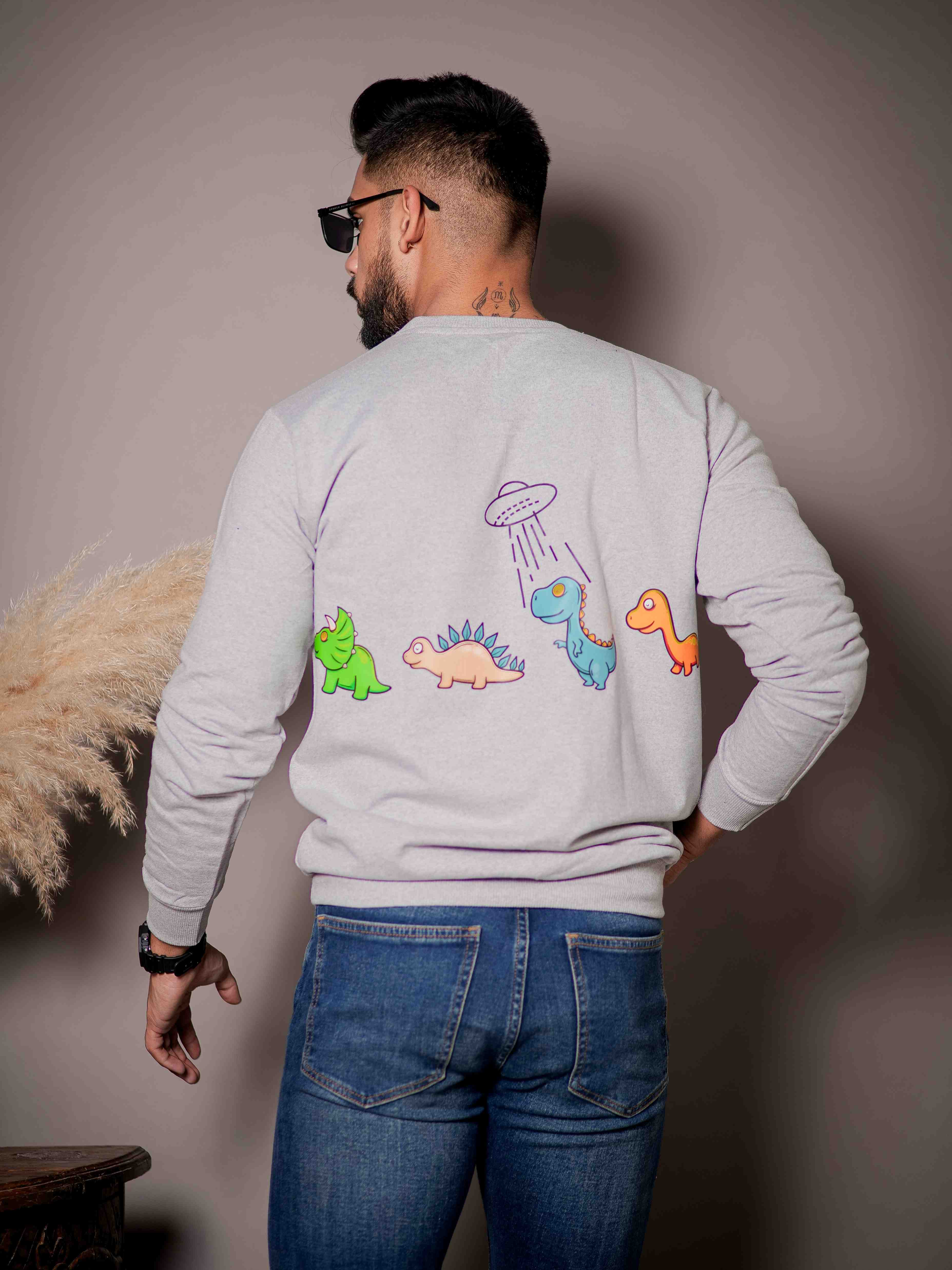Grey Cotton Full Sleeve T Shirt - Image 6