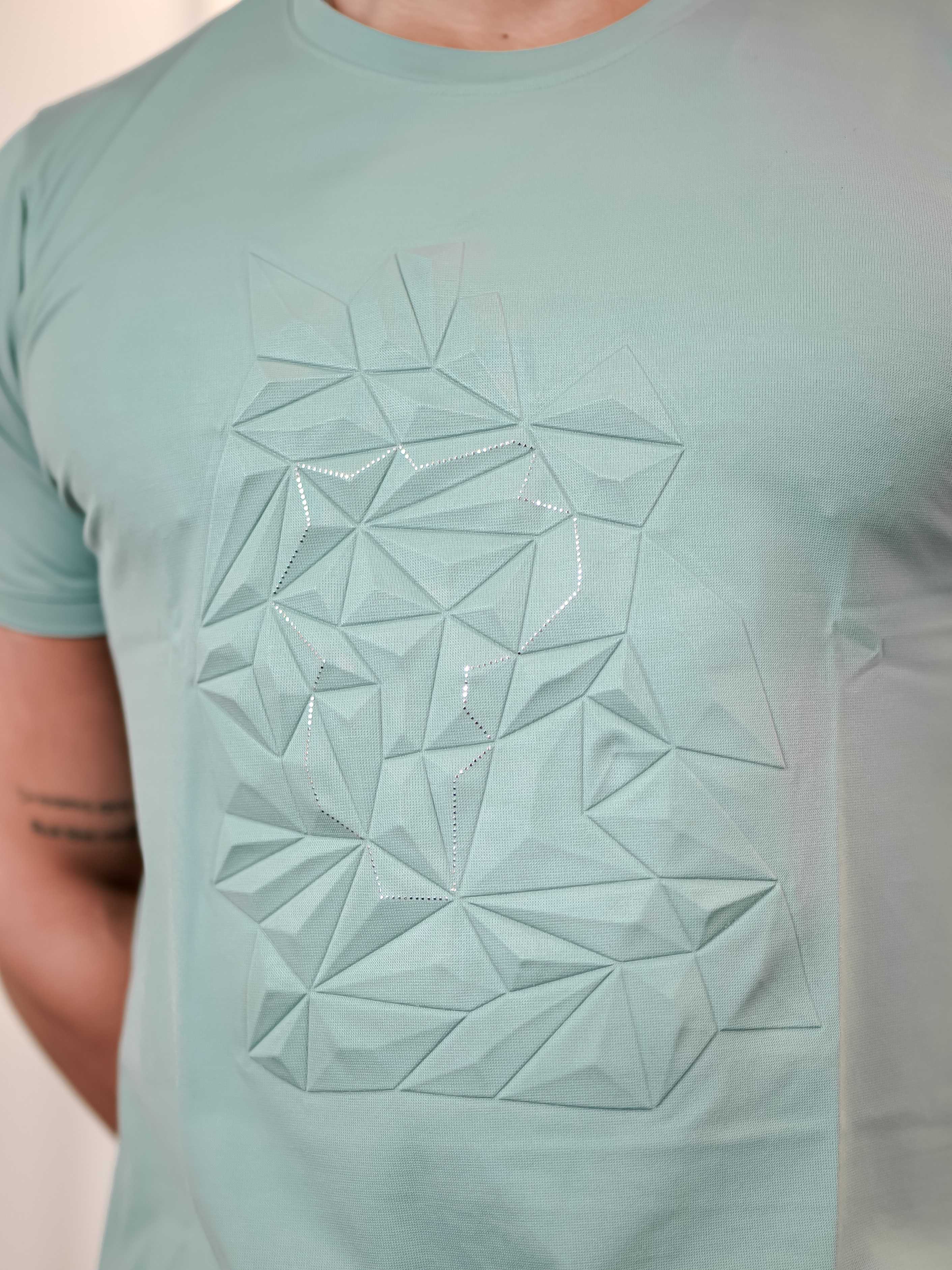 Light Green Round Neck Imported Cotton Half Sleeve Premium Designer T-Shirt - Image 2