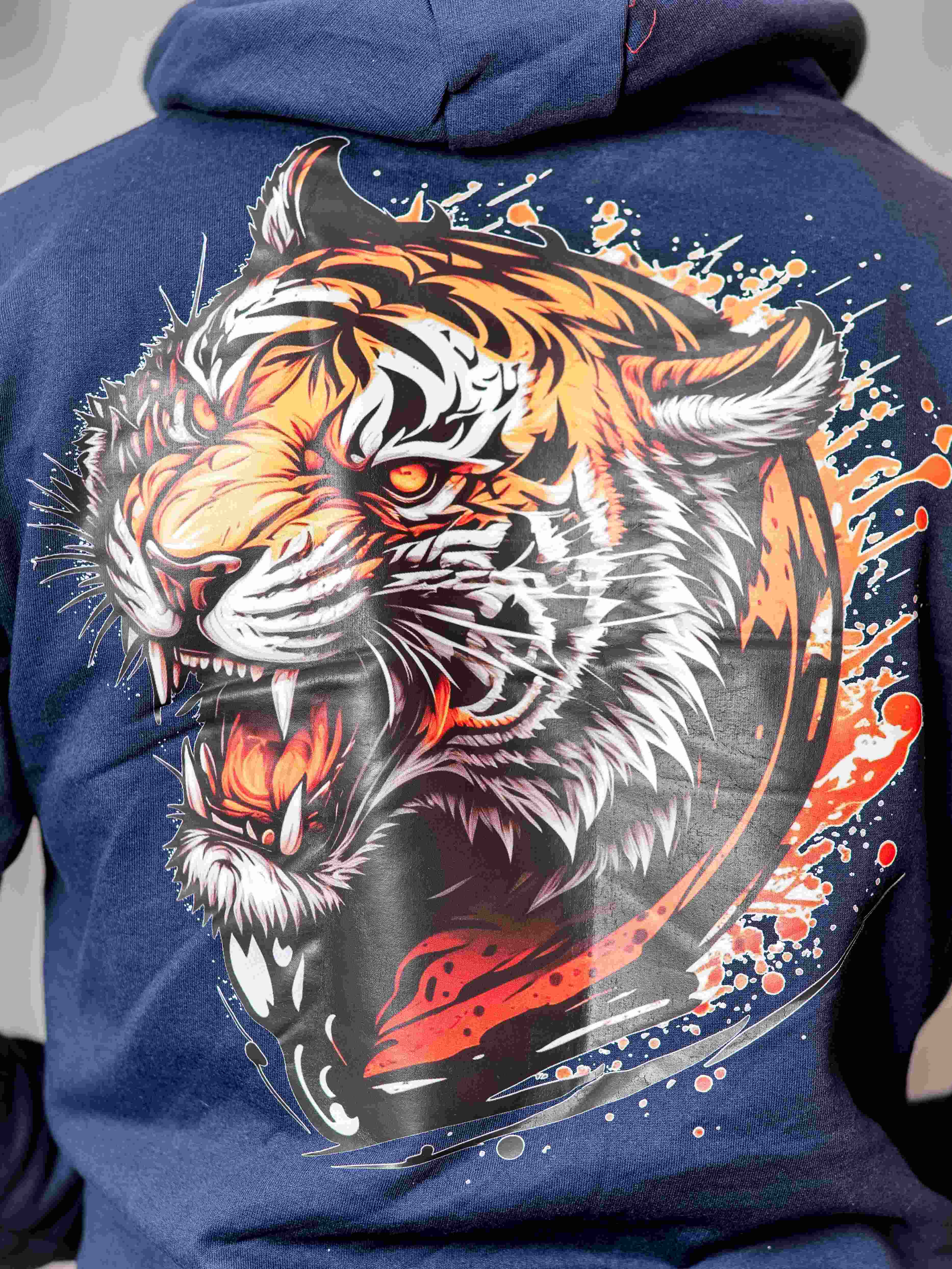 Navy Blue Cotton Full Sleeve Hoodie - Image 3