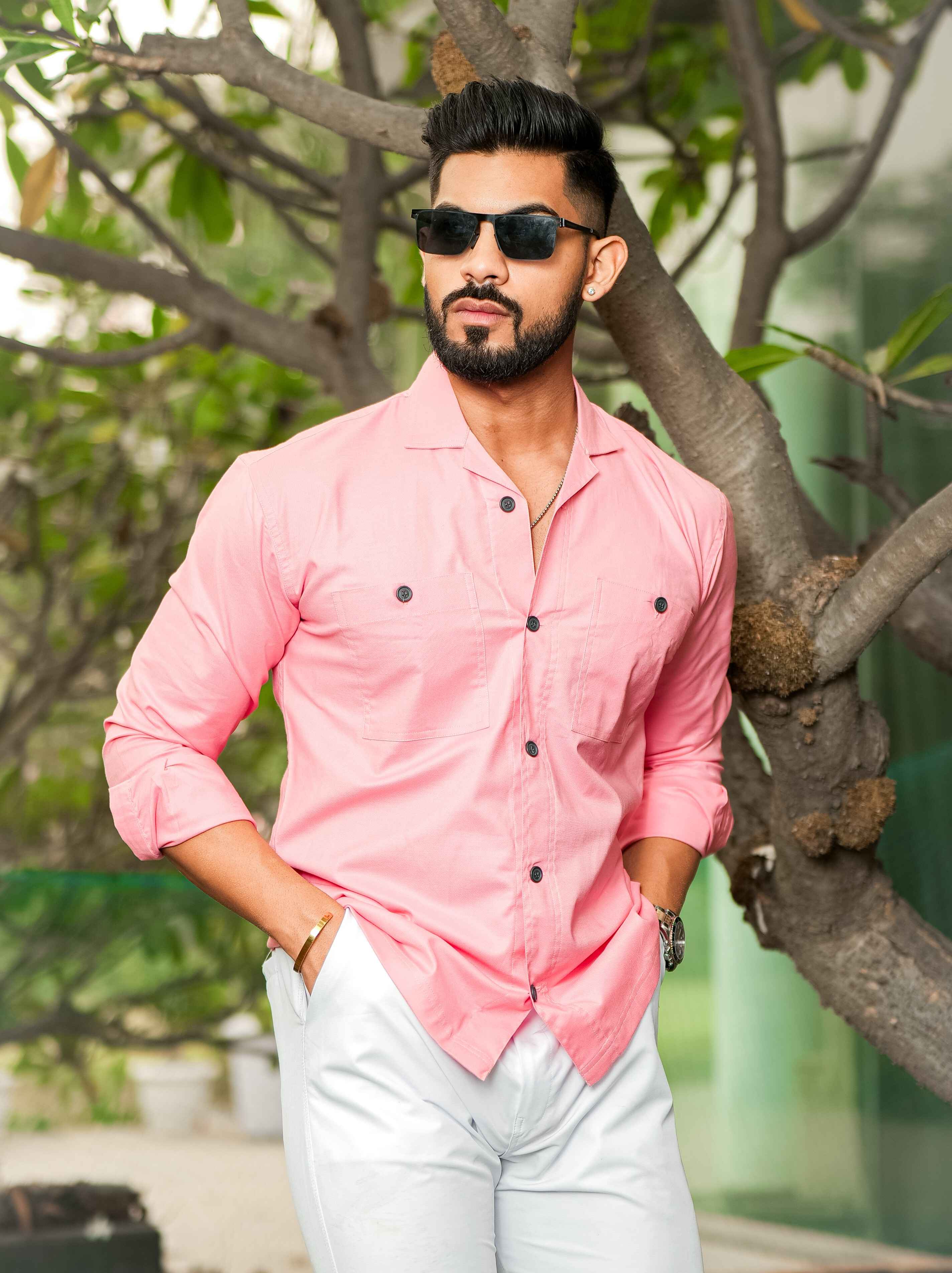 Pink Oxford Cotton Over Shirt - Image 3