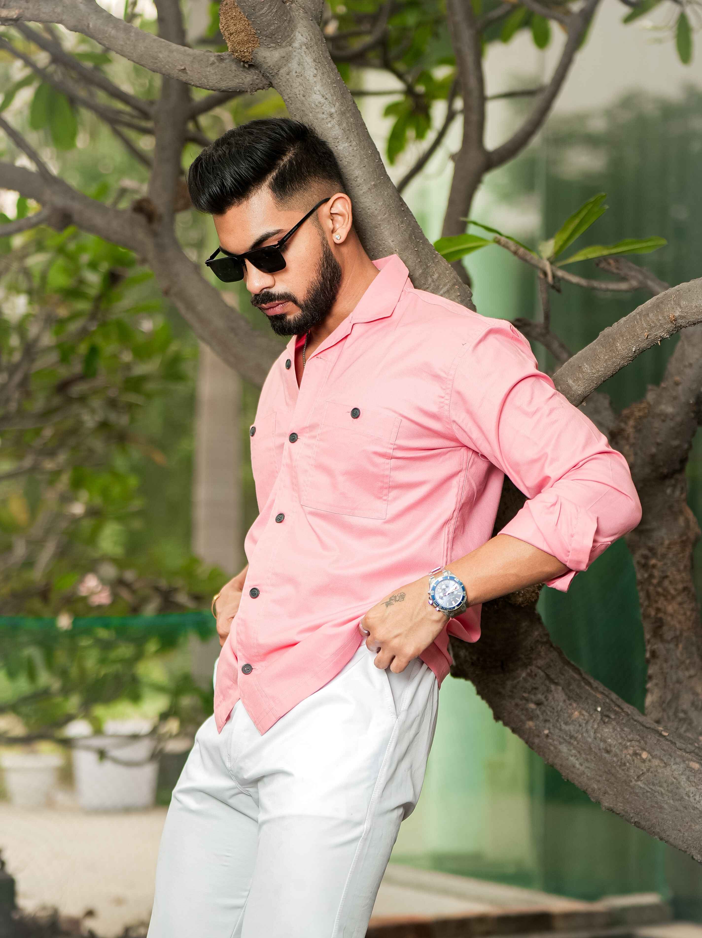 Pink Oxford Cotton Over Shirt - Image 5