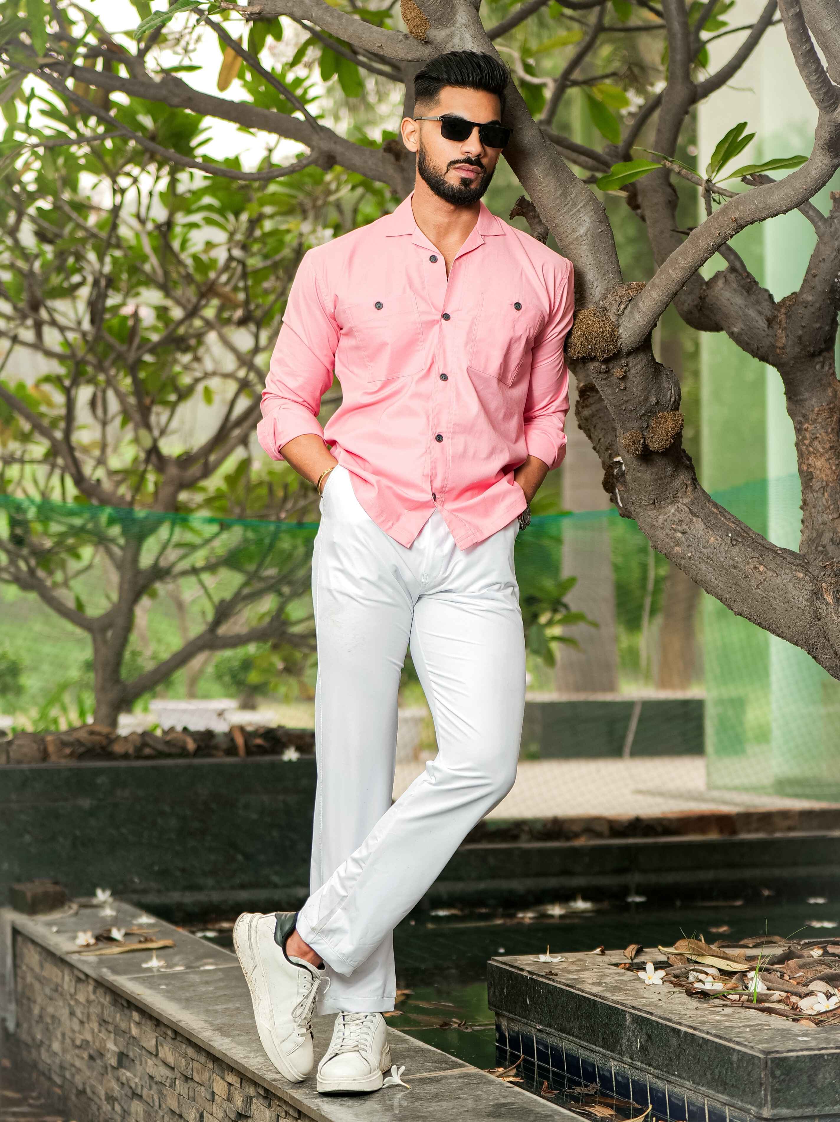 Pink Oxford Cotton Over Shirt - Image 6