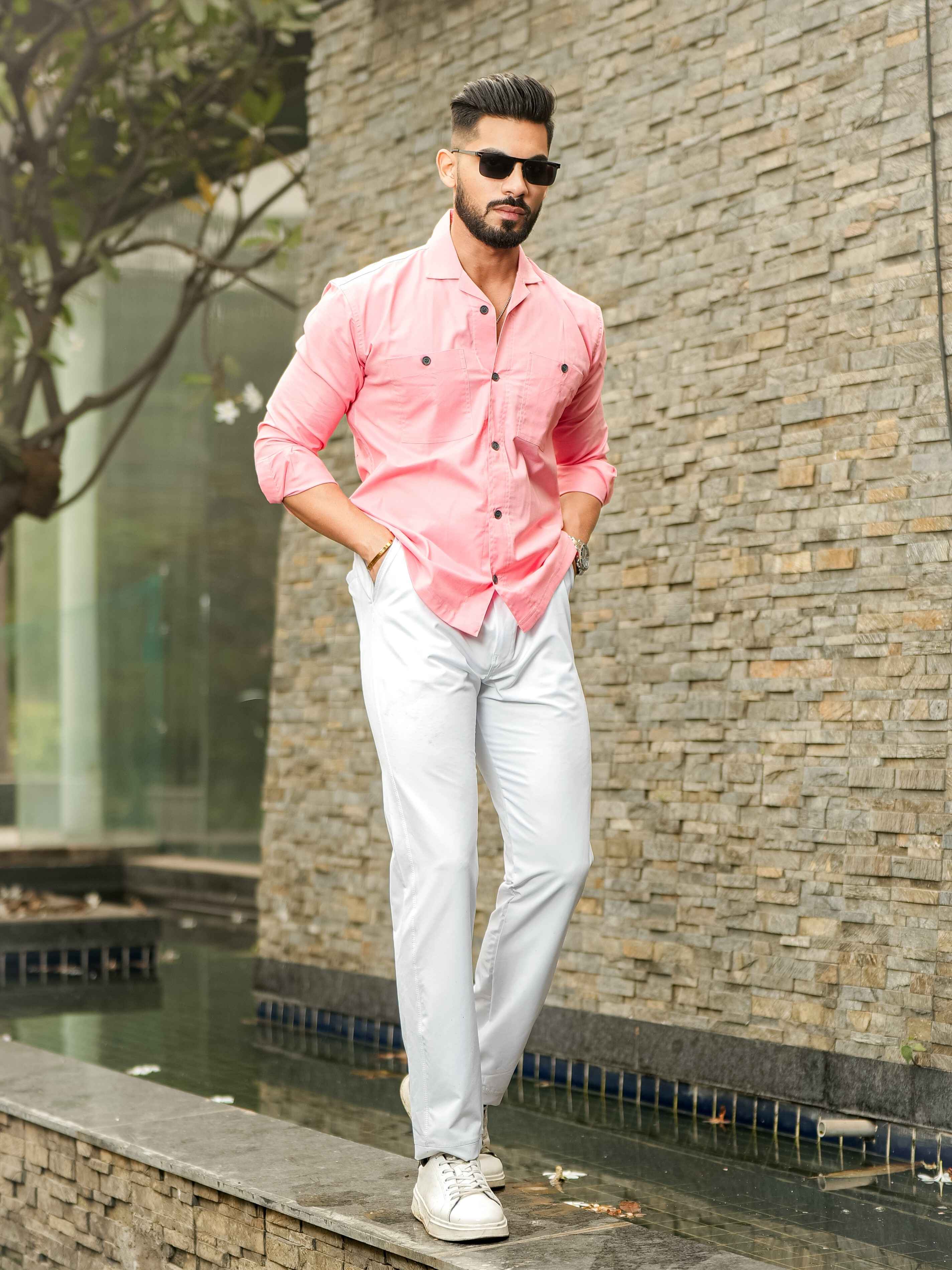 Pink Oxford Cotton Over Shirt - Image 7