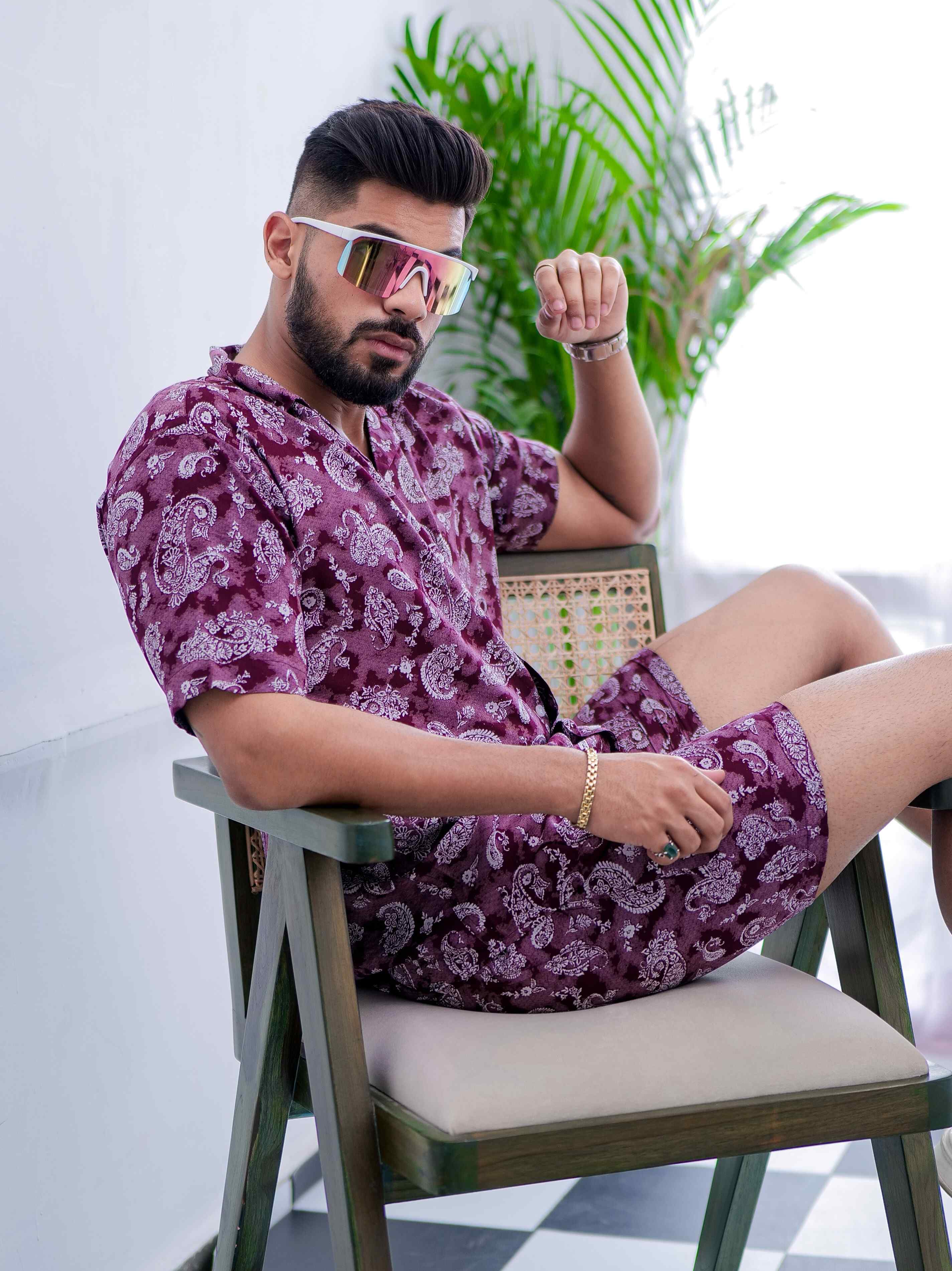 Purple Printed Co-Ords Set - Image 3
