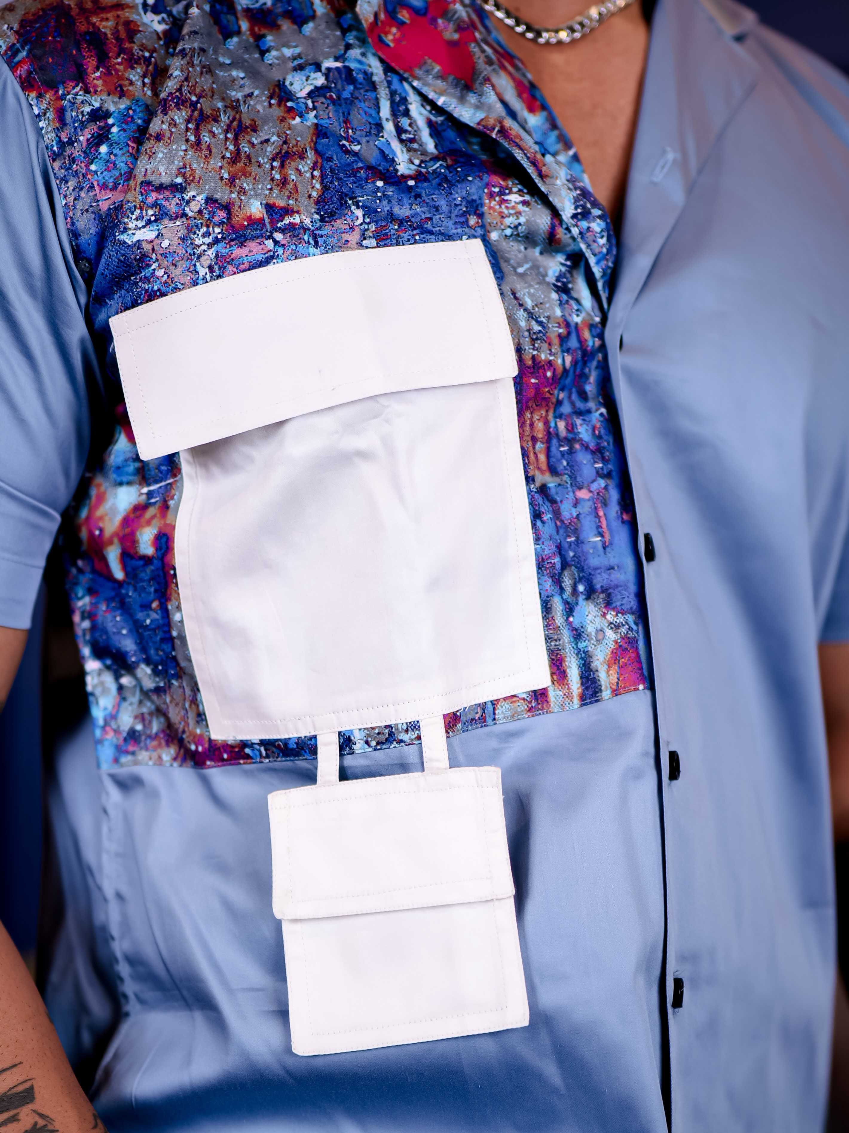 Sky Notched Cut n sew Premium Cotton Shirt For Men - Image 7