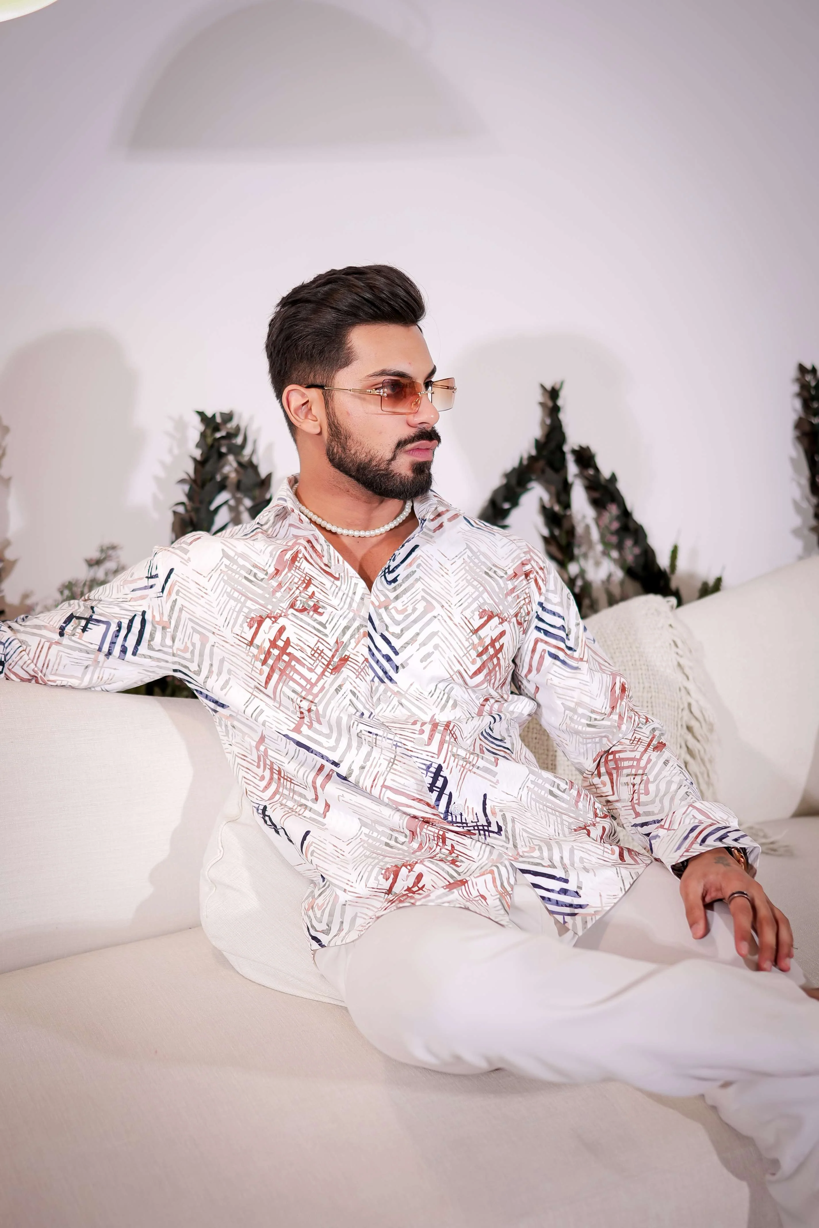 White-Maroon Multicolor Imported Premium Shirt for Men's - Image 7