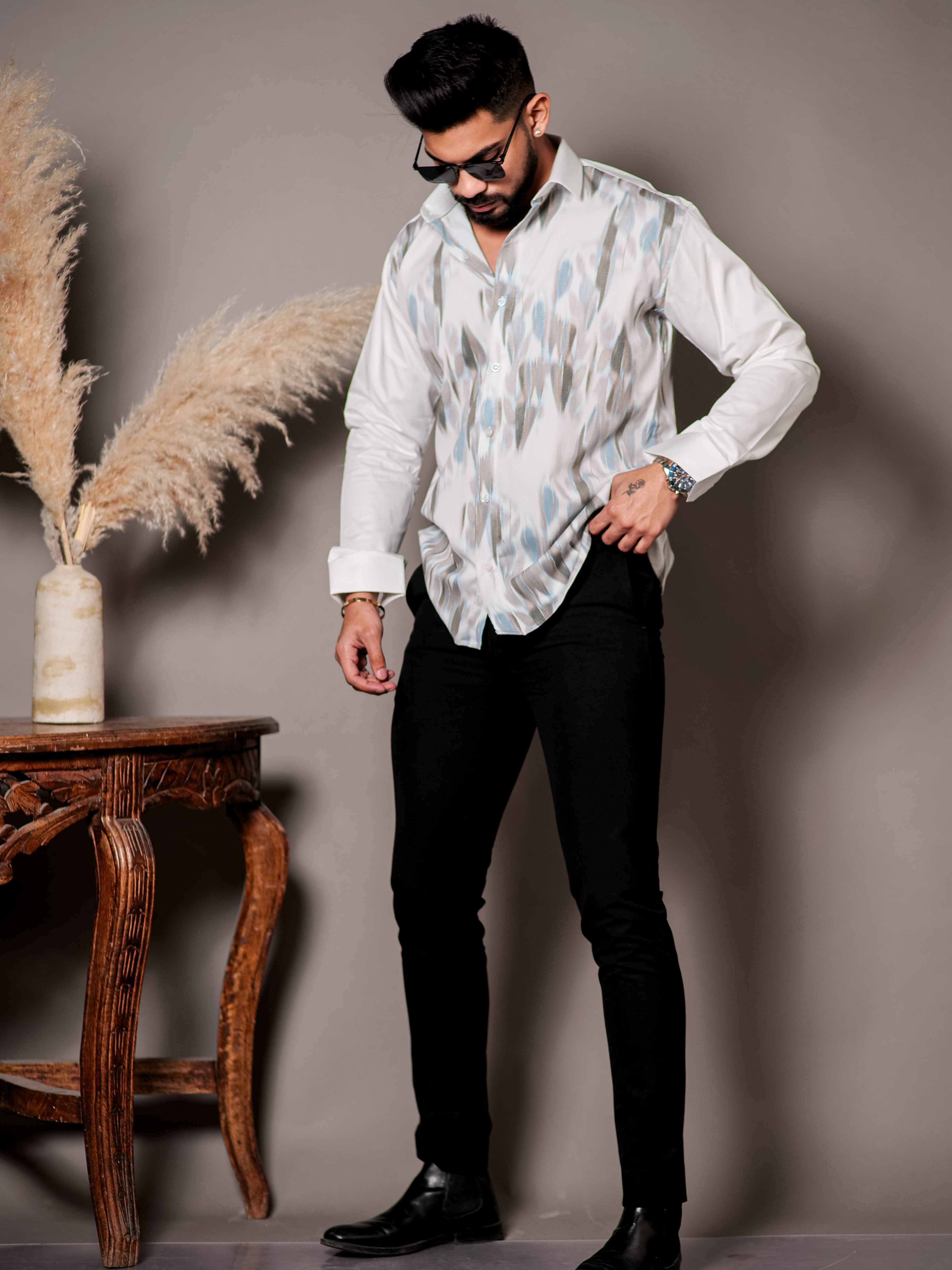 White Print Premium Shirt - Image 6