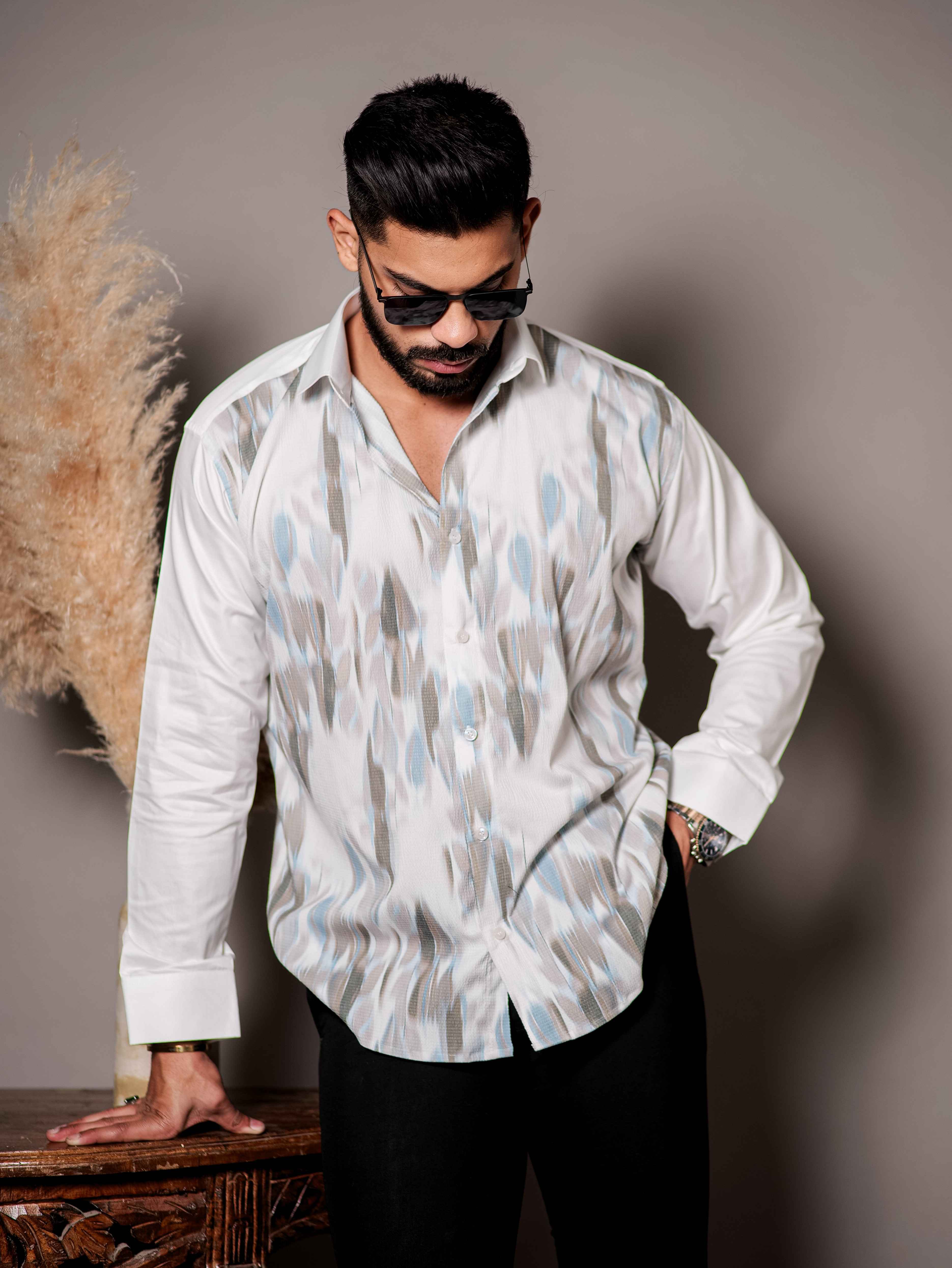 White Print Premium Shirt - Image 7