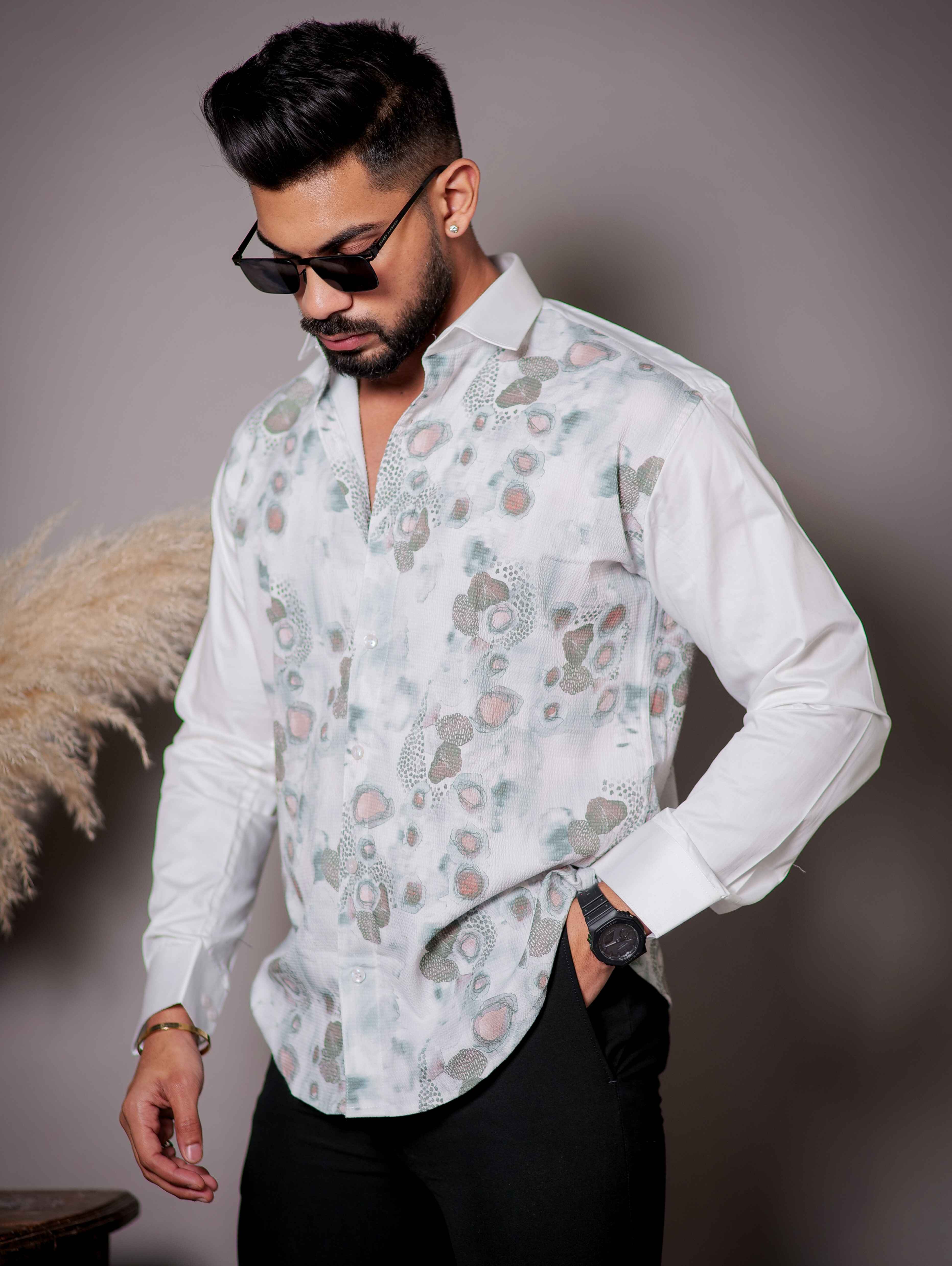 White Print Premium Shirt - Image 3