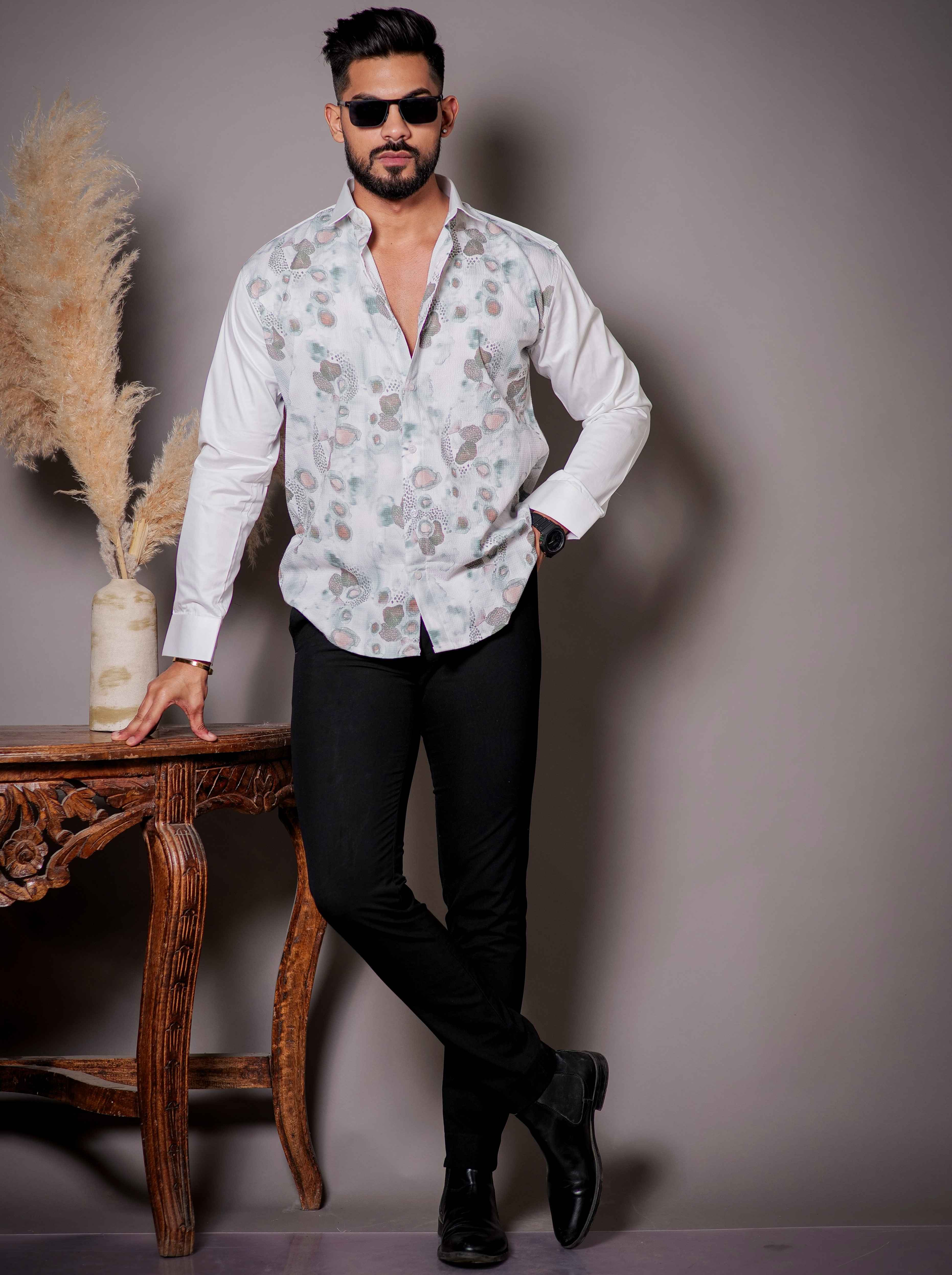 White Print Premium Shirt - Image 4