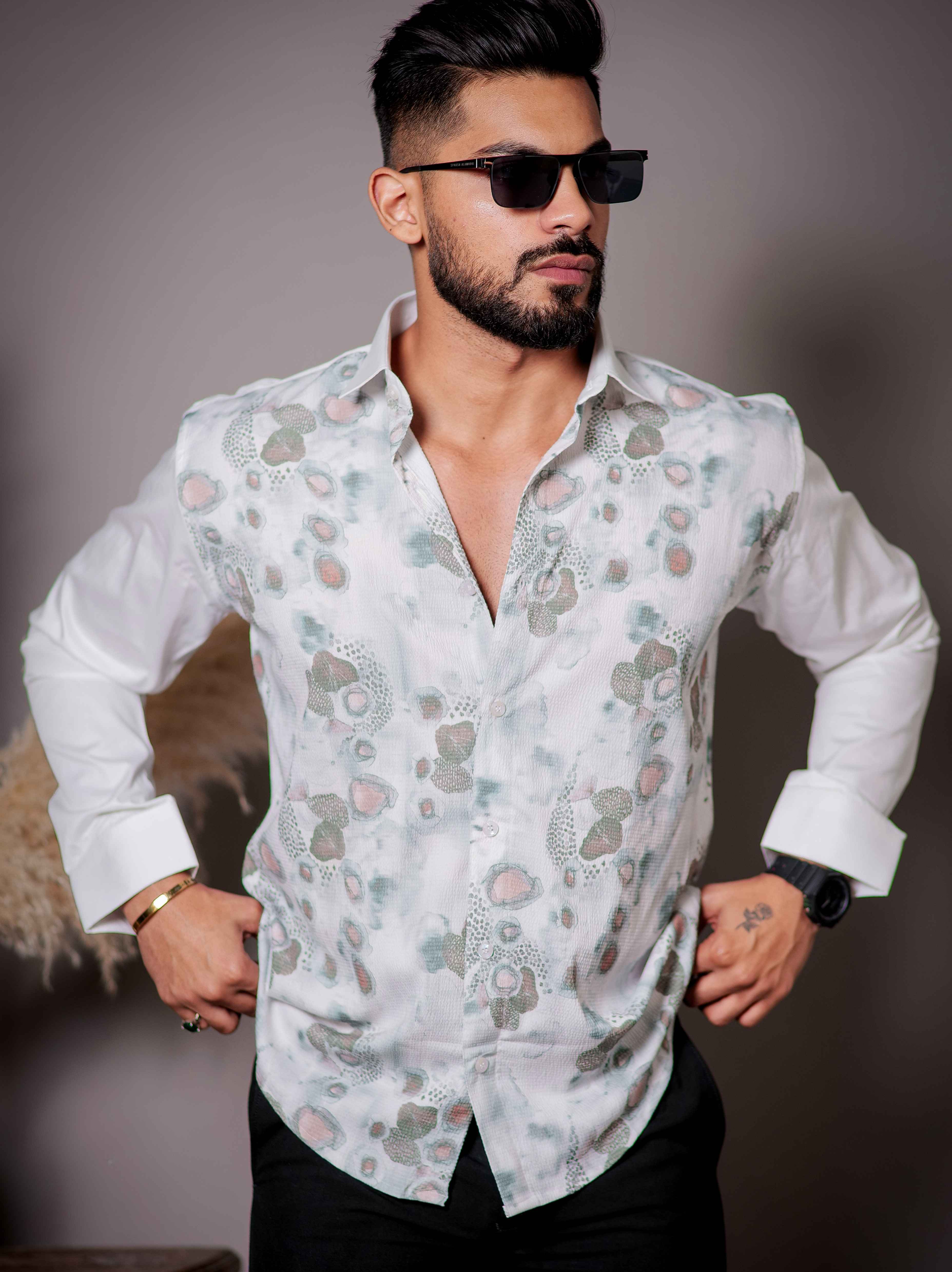 White Print Premium Shirt - Image 5