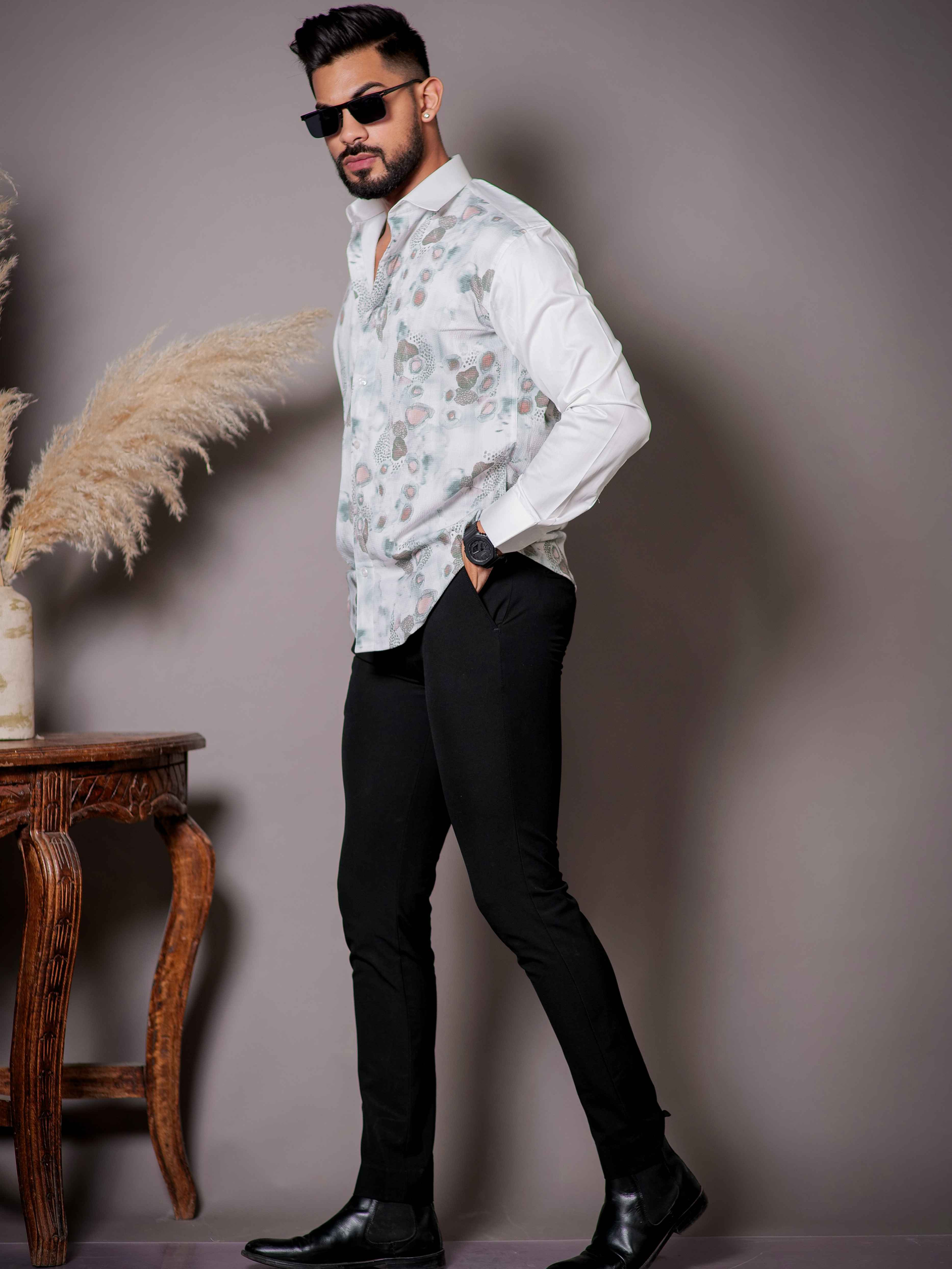 White Print Premium Shirt - Image 6