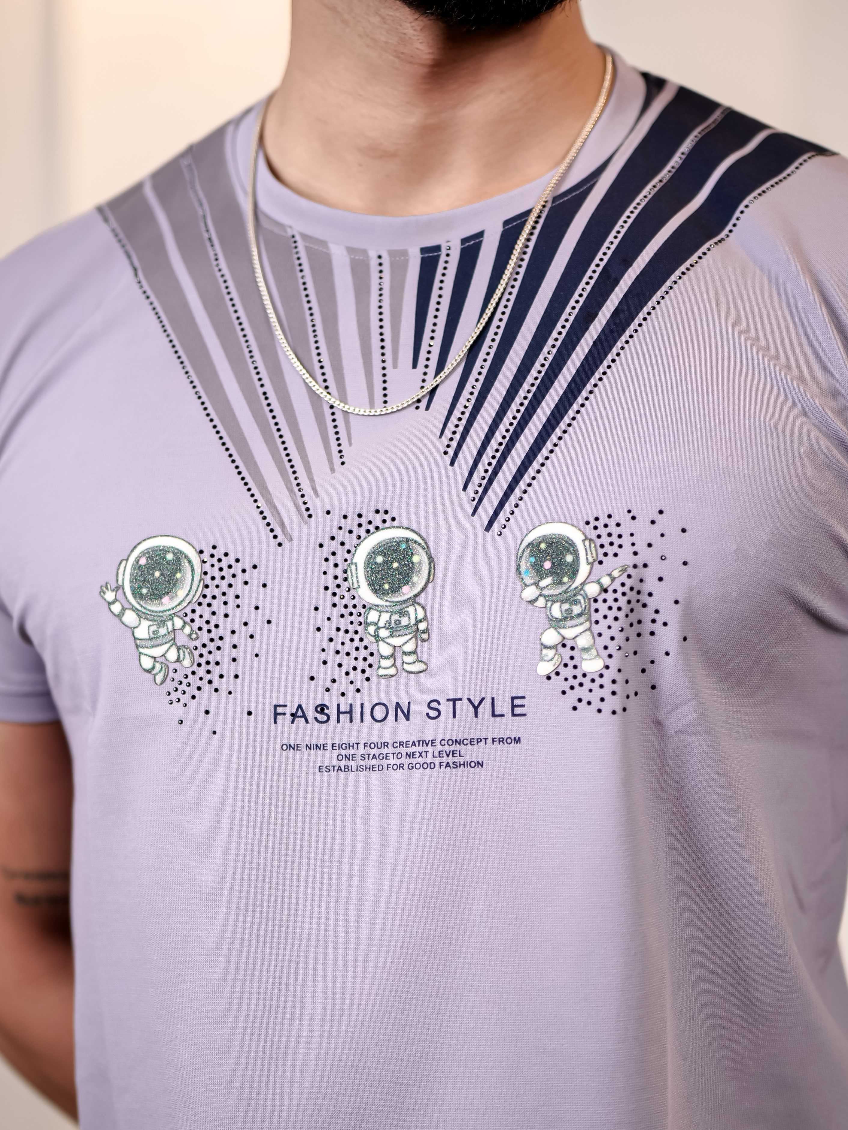 Wisteria Round Neck Imported Cotton Half Sleeve Premium Designer T-Shirt - Image 8